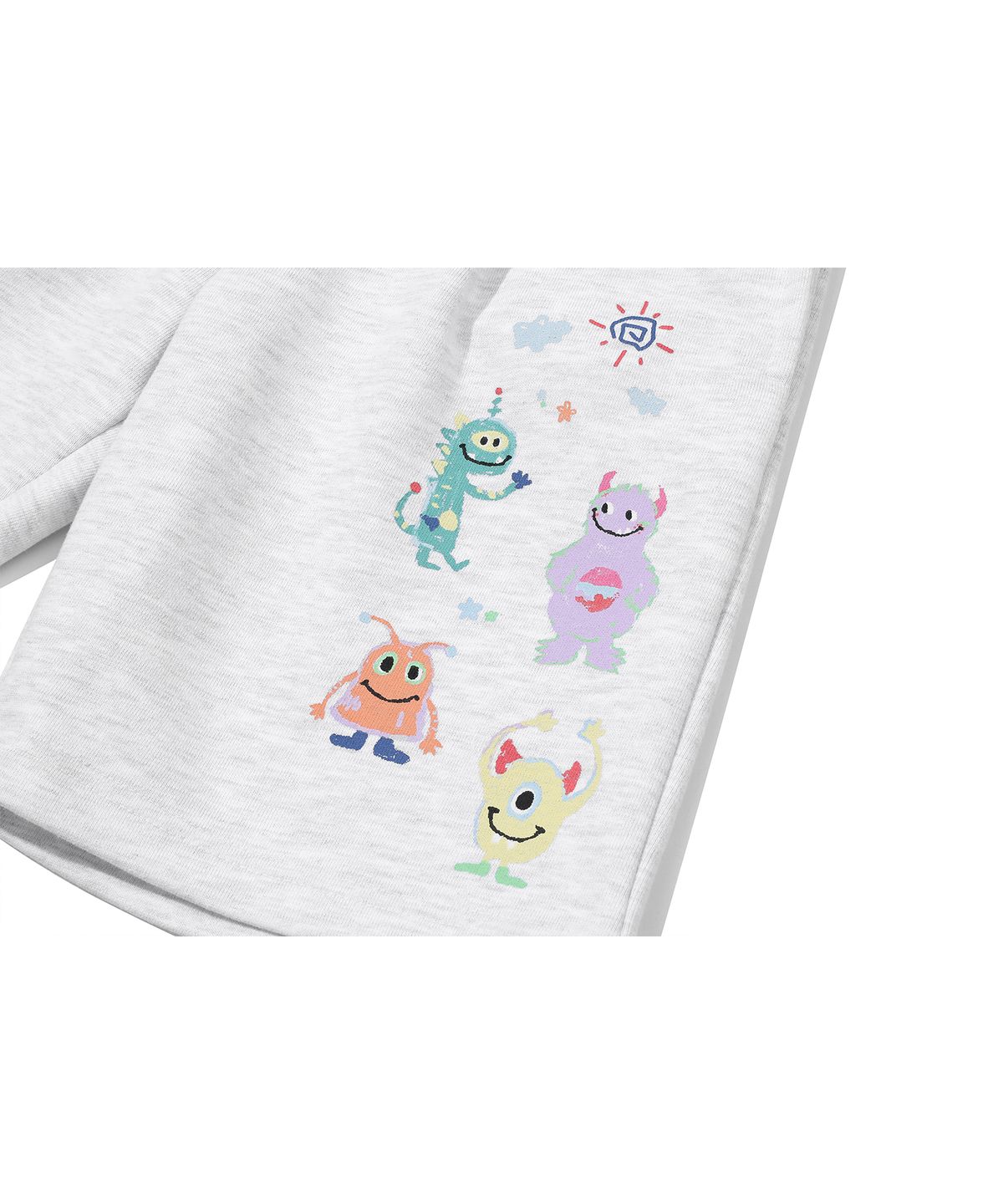 꼼파뇨 키즈(CPGN KIDS) KIDS 와이드 해피 데이 스웨트쇼츠 멜란지화이트