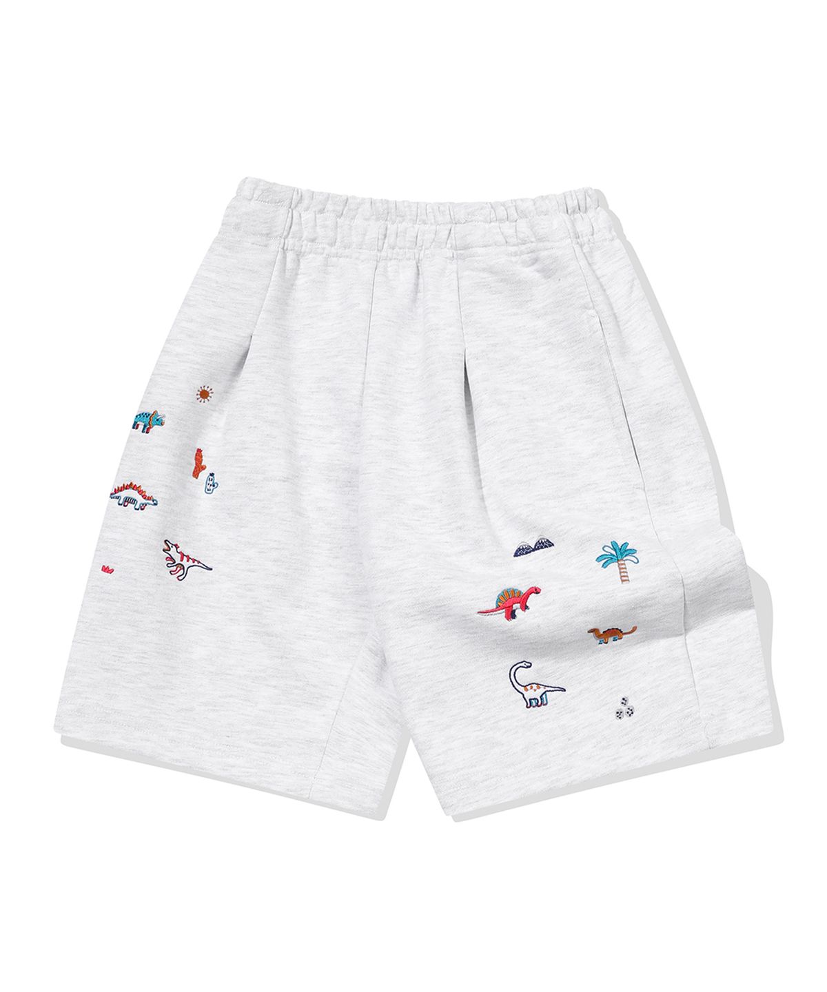 꼼파뇨 키즈(CPGN KIDS) KIDS 와이드 다이노 스웨트쇼츠 멜란지화이트