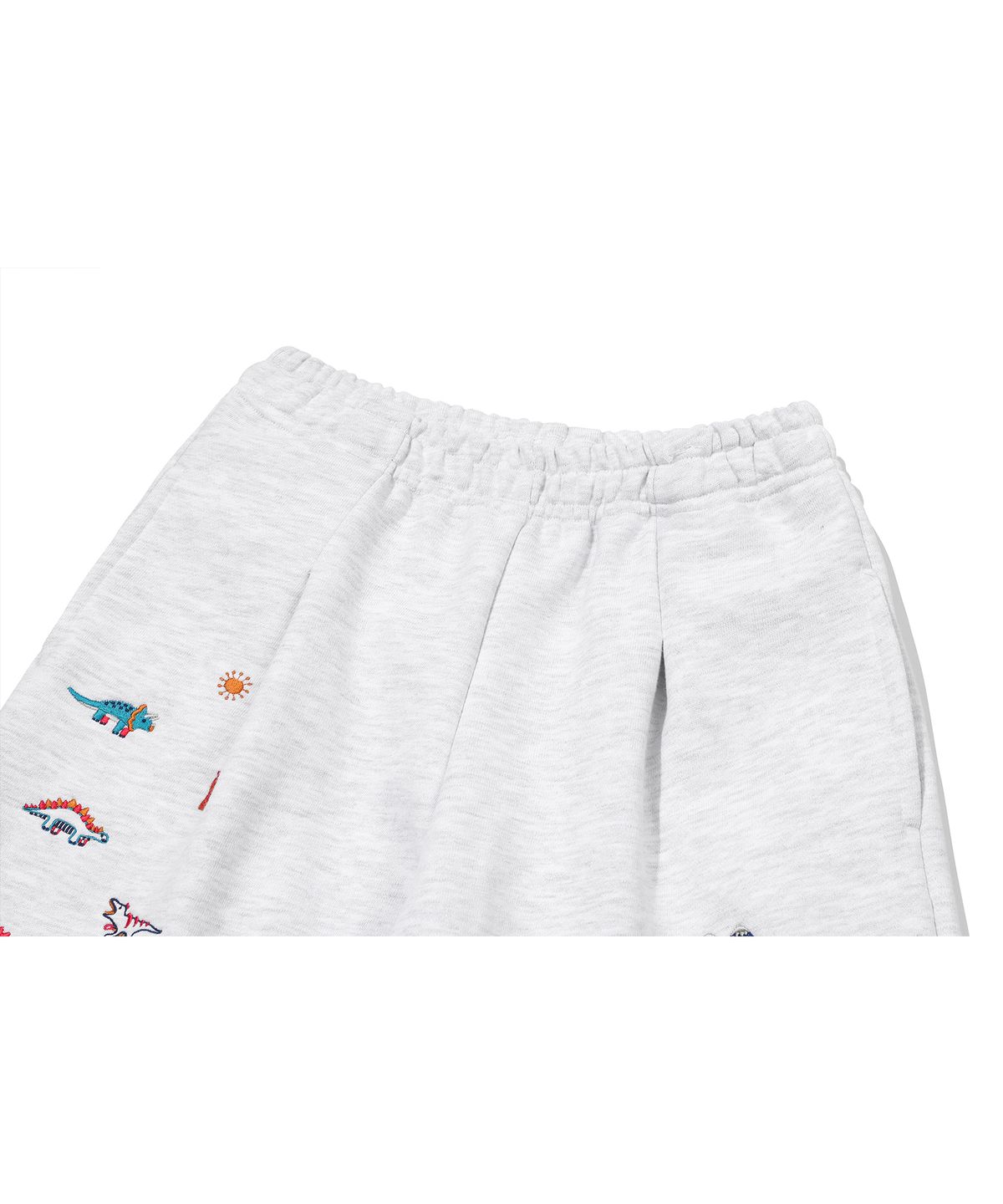 꼼파뇨 키즈(CPGN KIDS) KIDS 와이드 다이노 스웨트쇼츠 멜란지화이트