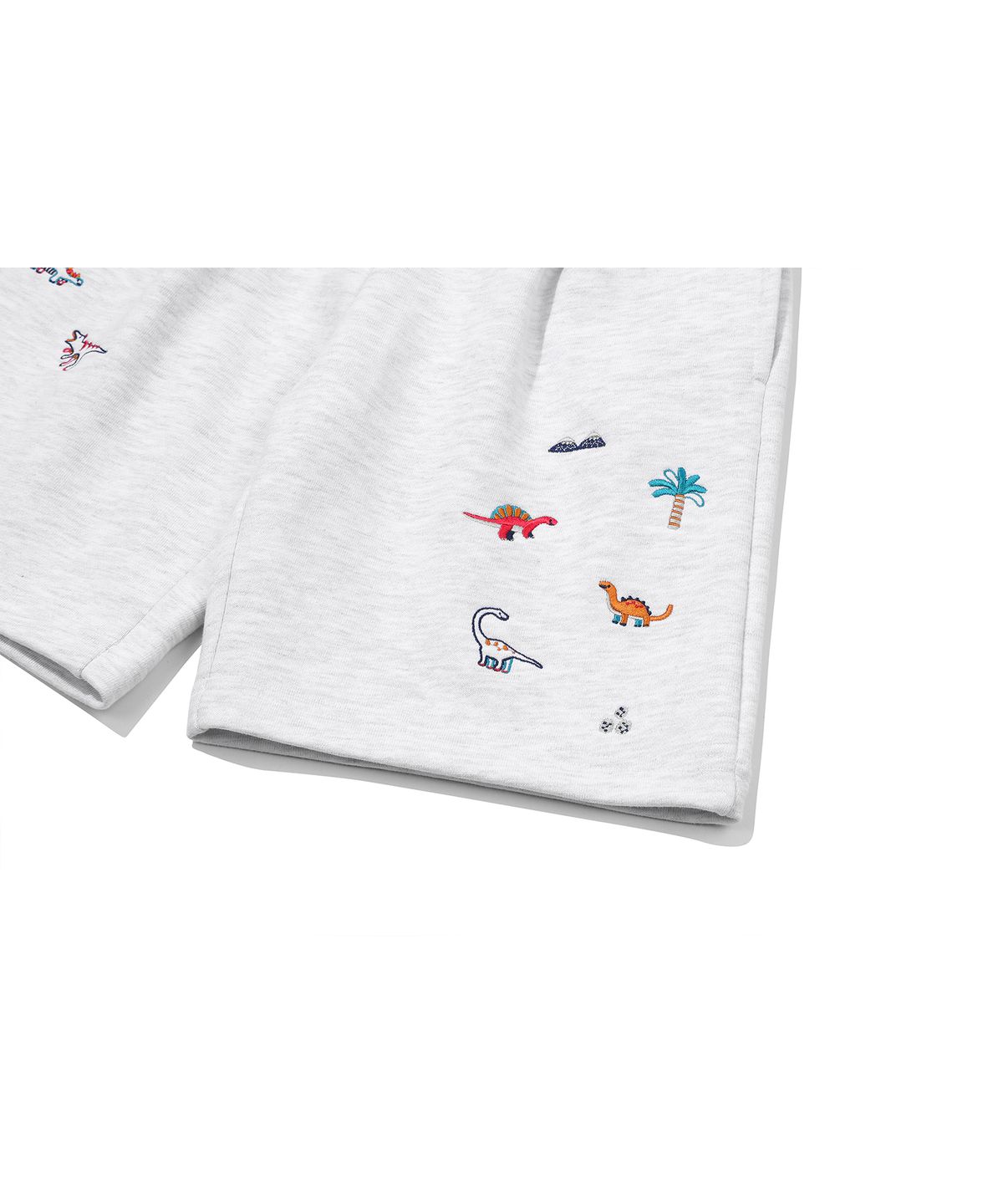 꼼파뇨 키즈(CPGN KIDS) KIDS 와이드 다이노 스웨트쇼츠 멜란지화이트