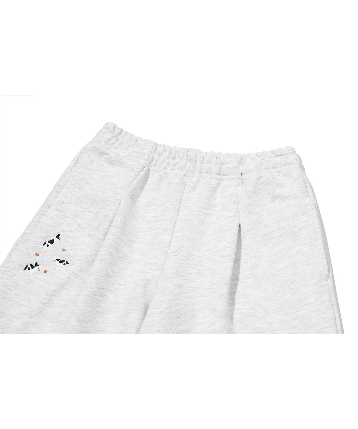 꼼파뇨 키즈(CPGN KIDS) KIDS 와이드 애니멀 스웨트쇼츠 멜란지화이트