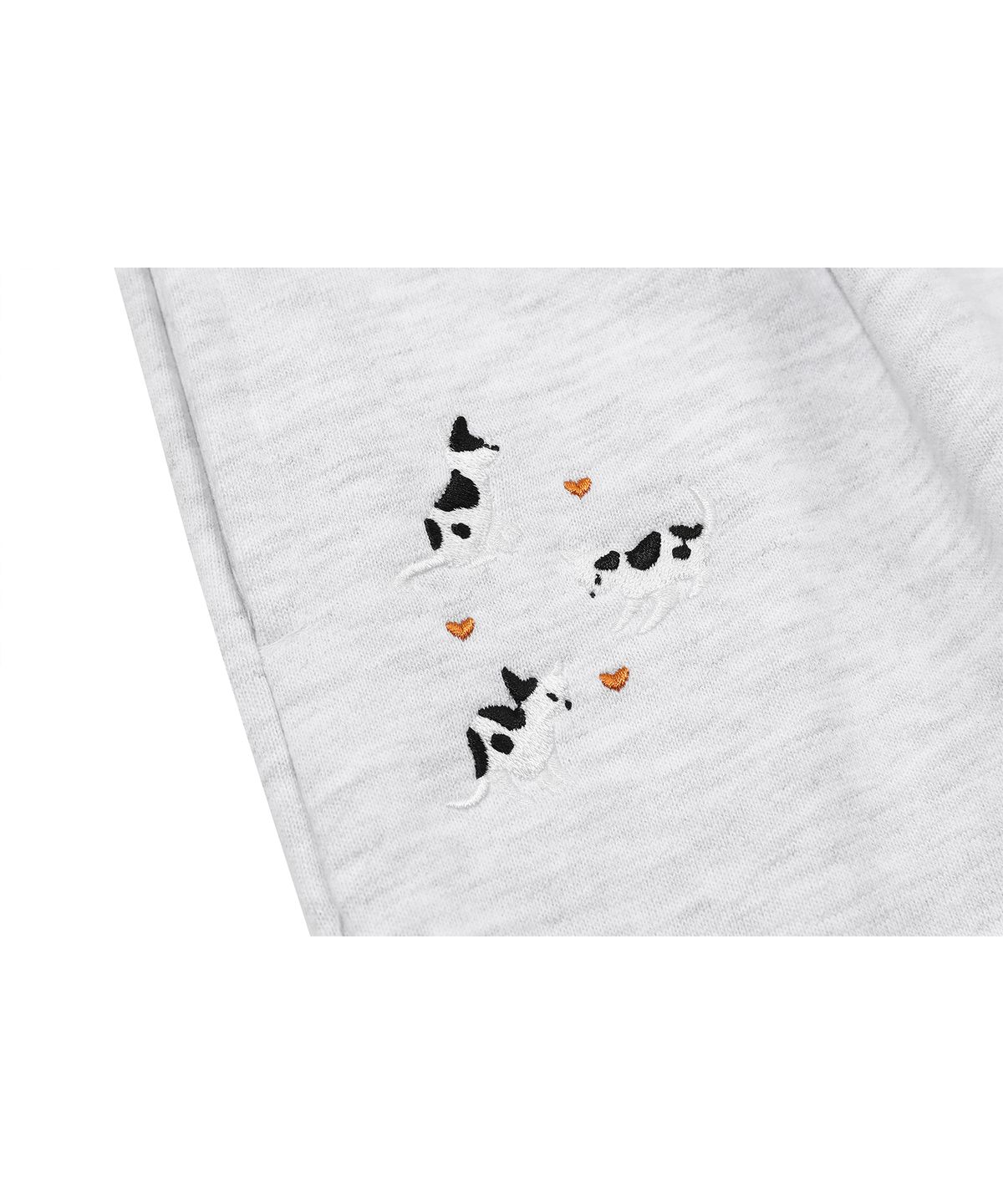 꼼파뇨 키즈(CPGN KIDS) KIDS 와이드 애니멀 스웨트쇼츠 멜란지화이트