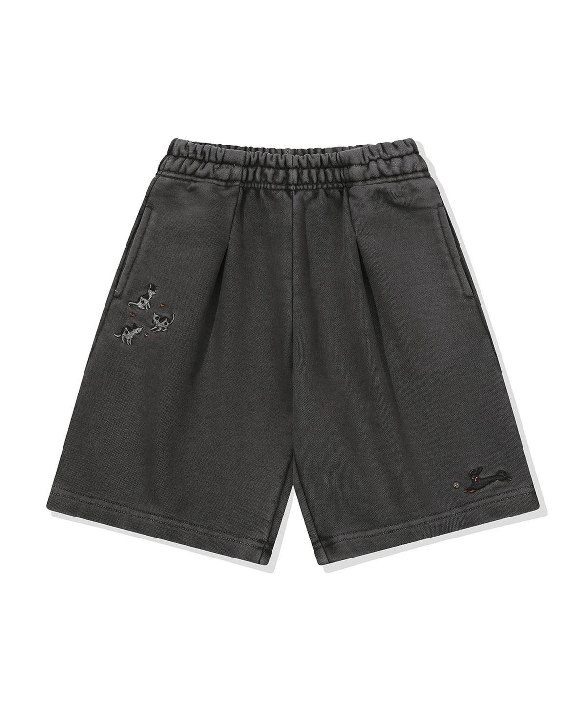 꼼파뇨 키즈(CPGN KIDS) KIDS 와이드 애니멀 피그먼트 스웨트쇼츠 스모크블랙