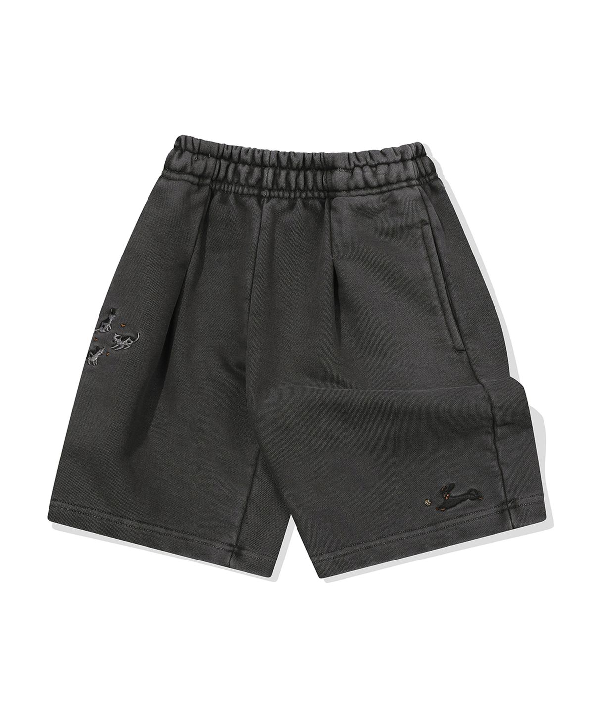 꼼파뇨 키즈(CPGN KIDS) KIDS 와이드 애니멀 피그먼트 스웨트쇼츠 스모크블랙