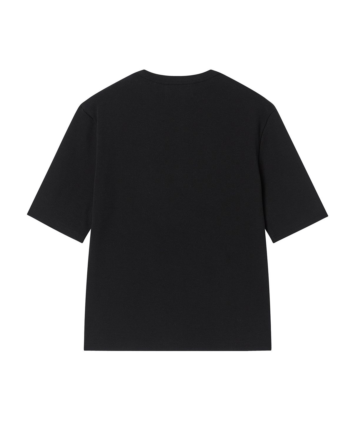비욘드클로젯(BEYOND CLOSET) [COLLECTION LINE] 펄 버튼 헨리넥 반팔 티셔츠 블랙
