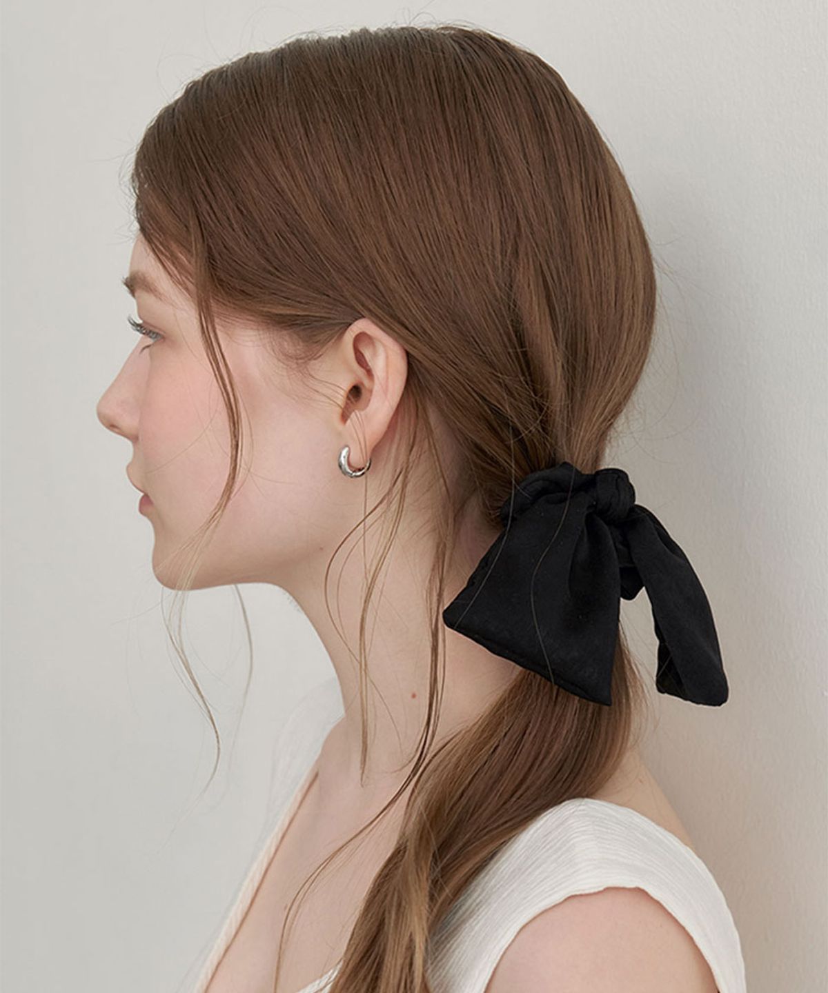 할렌(HALDEN) puffy ribbon scrunchie (H044_black)