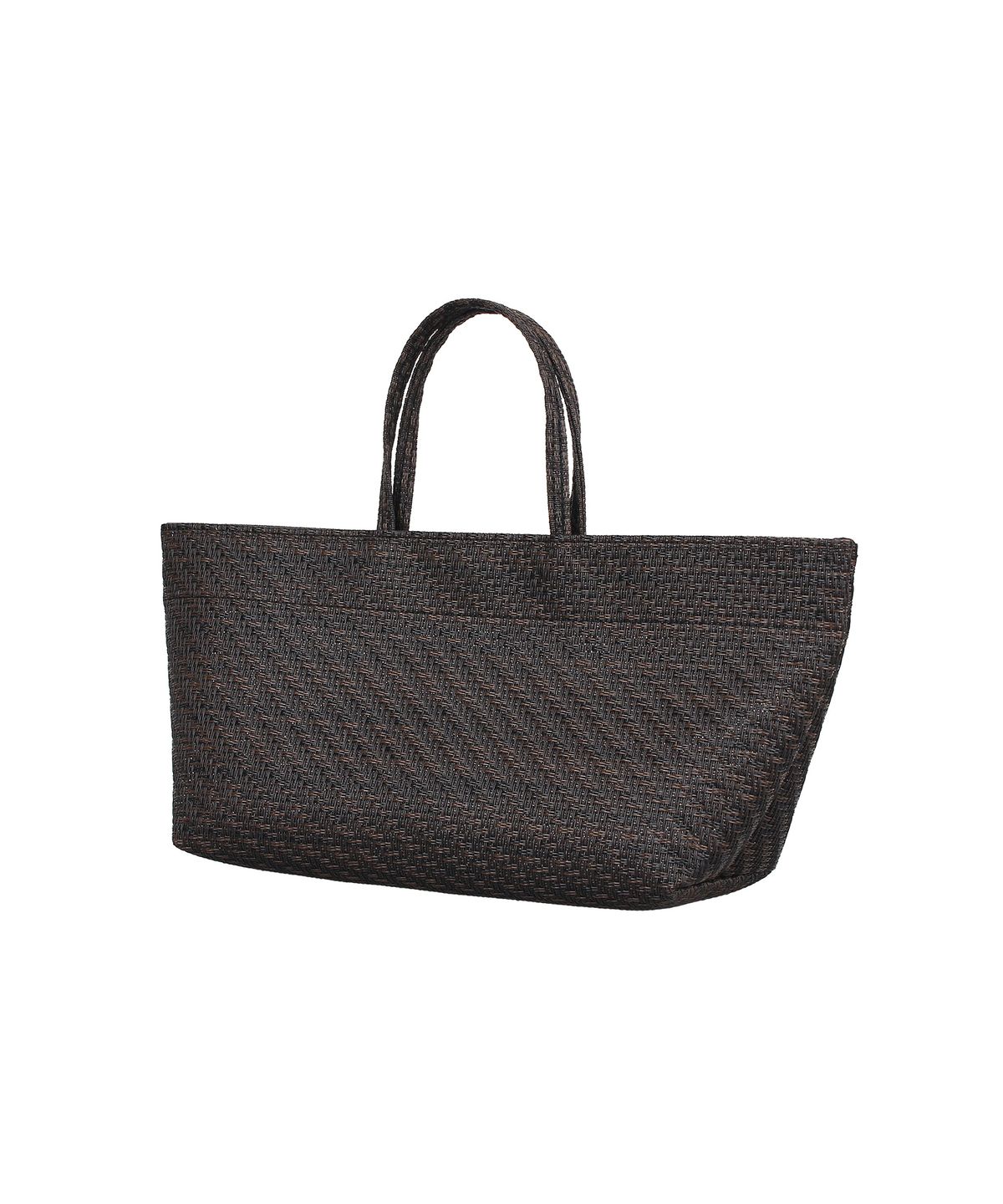 투오(TUO) RATTAN FLAT TOTE MEDIUM DARK BROWN · 라탄 플랫 토트 미디엄 다크 브라운