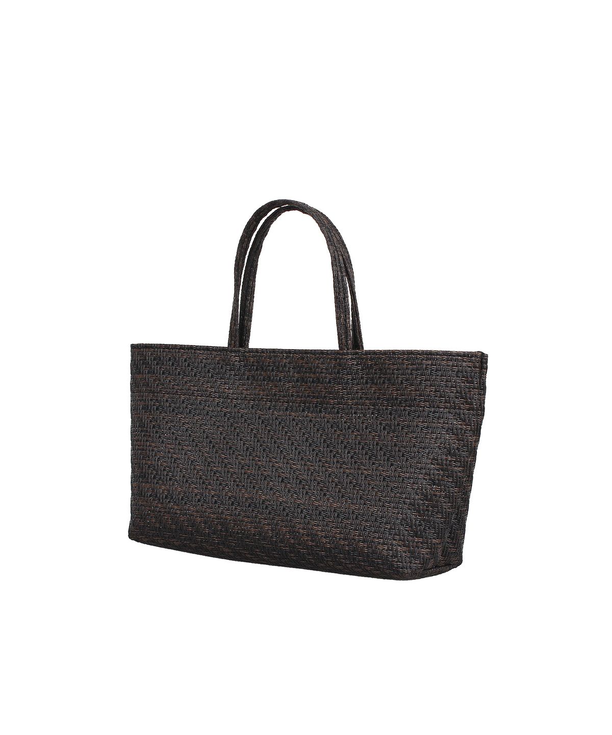 투오(TUO) RATTAN FLAT TOTE LARGE DARK BROWN · 라탄 플랫 토트 라지 다크 브라운