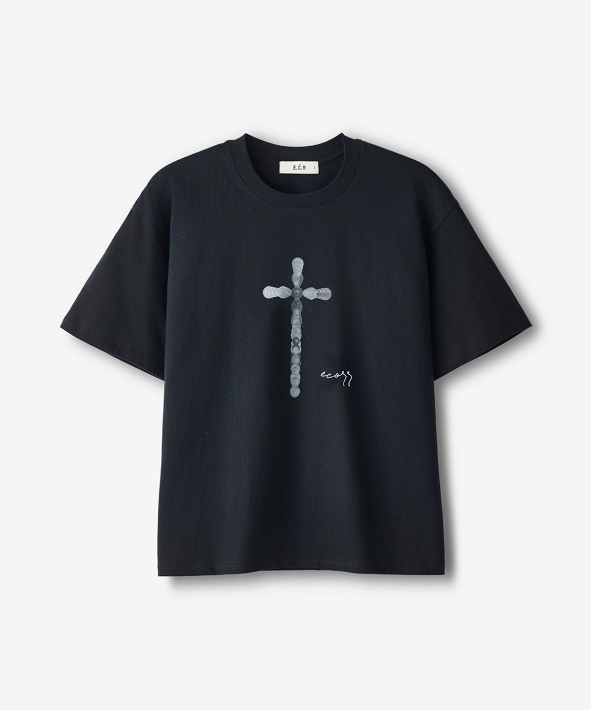 이코르(ECORR) 아트웍 크롭 반팔 티셔츠 : 3COLOR