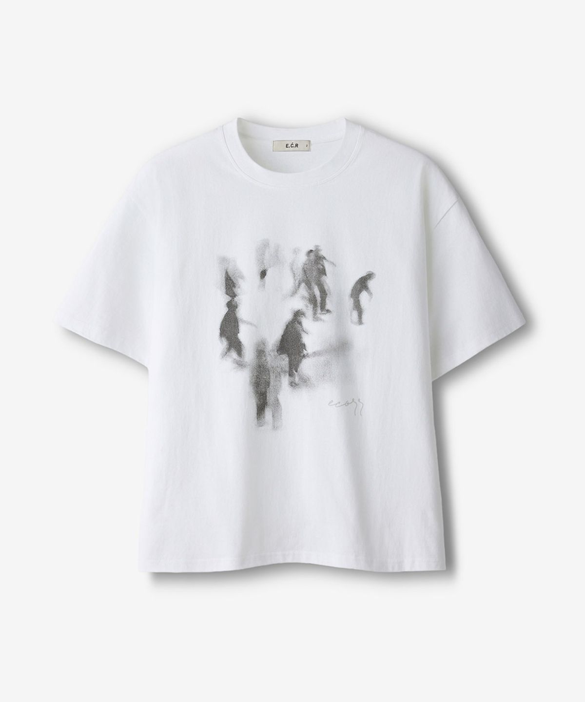 이코르(ECORR) 아트웍 크롭 반팔 티셔츠 : 3COLOR