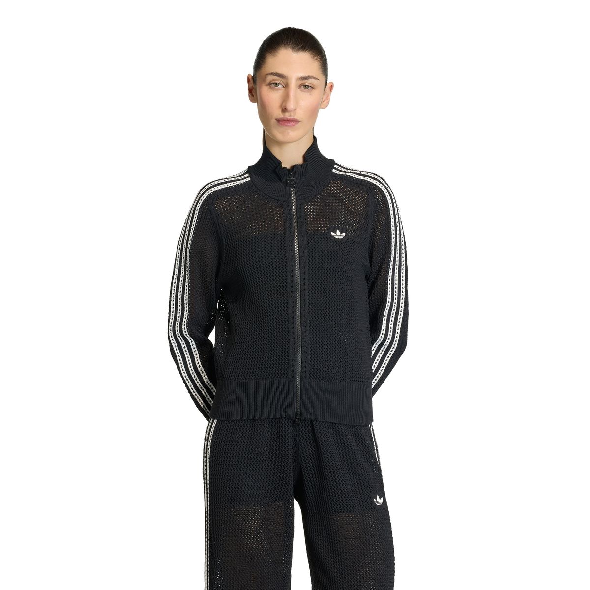아디다스(ADIDAS) 니트 크로셰 파이어버드 트랙탑 - 블랙 / KC6497