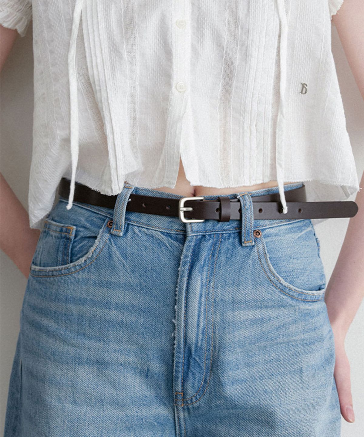 할렌(HALDEN) basic square buckle belt (T037_brown)