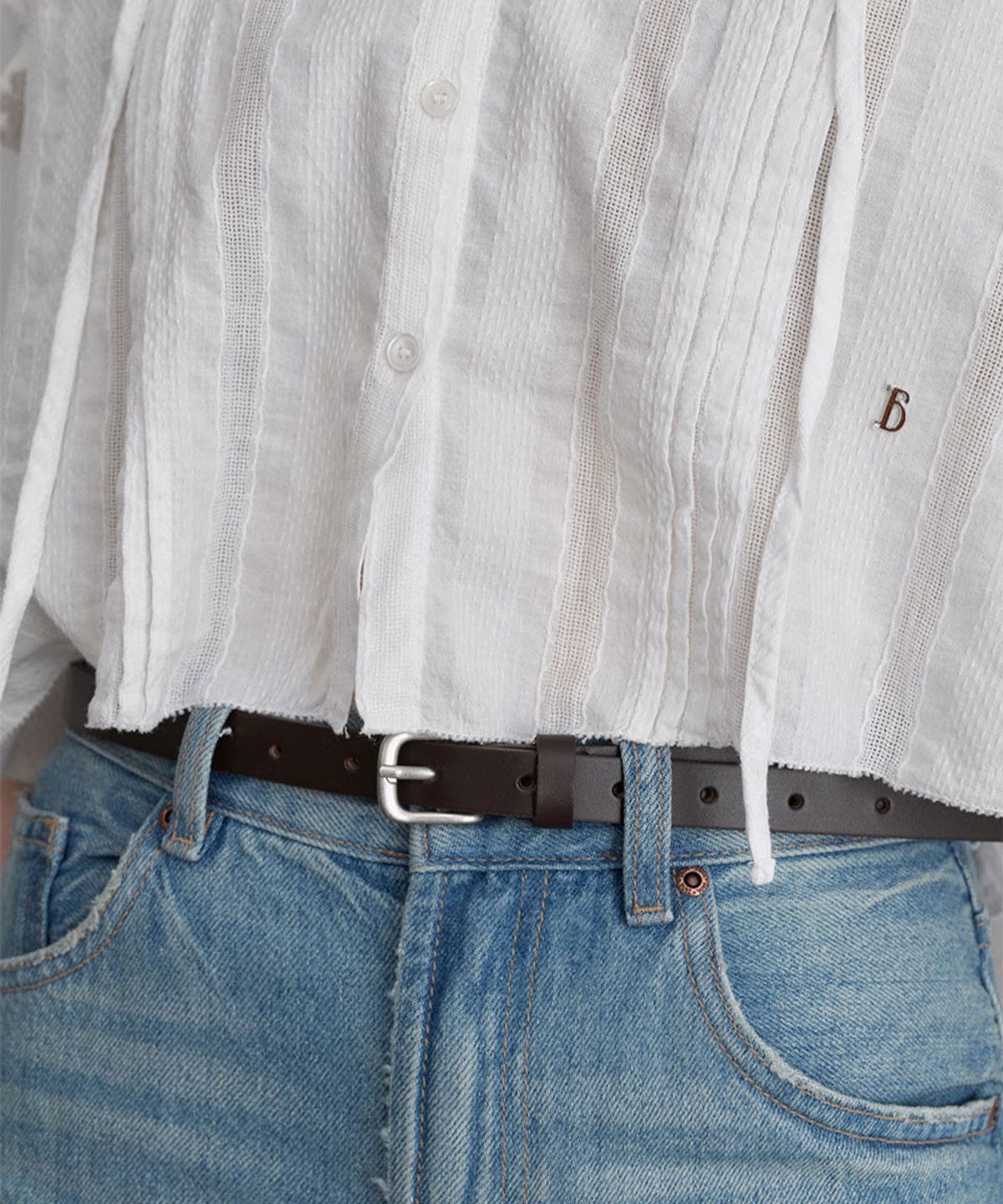 할렌(HALDEN) basic square buckle belt (T037_brown)
