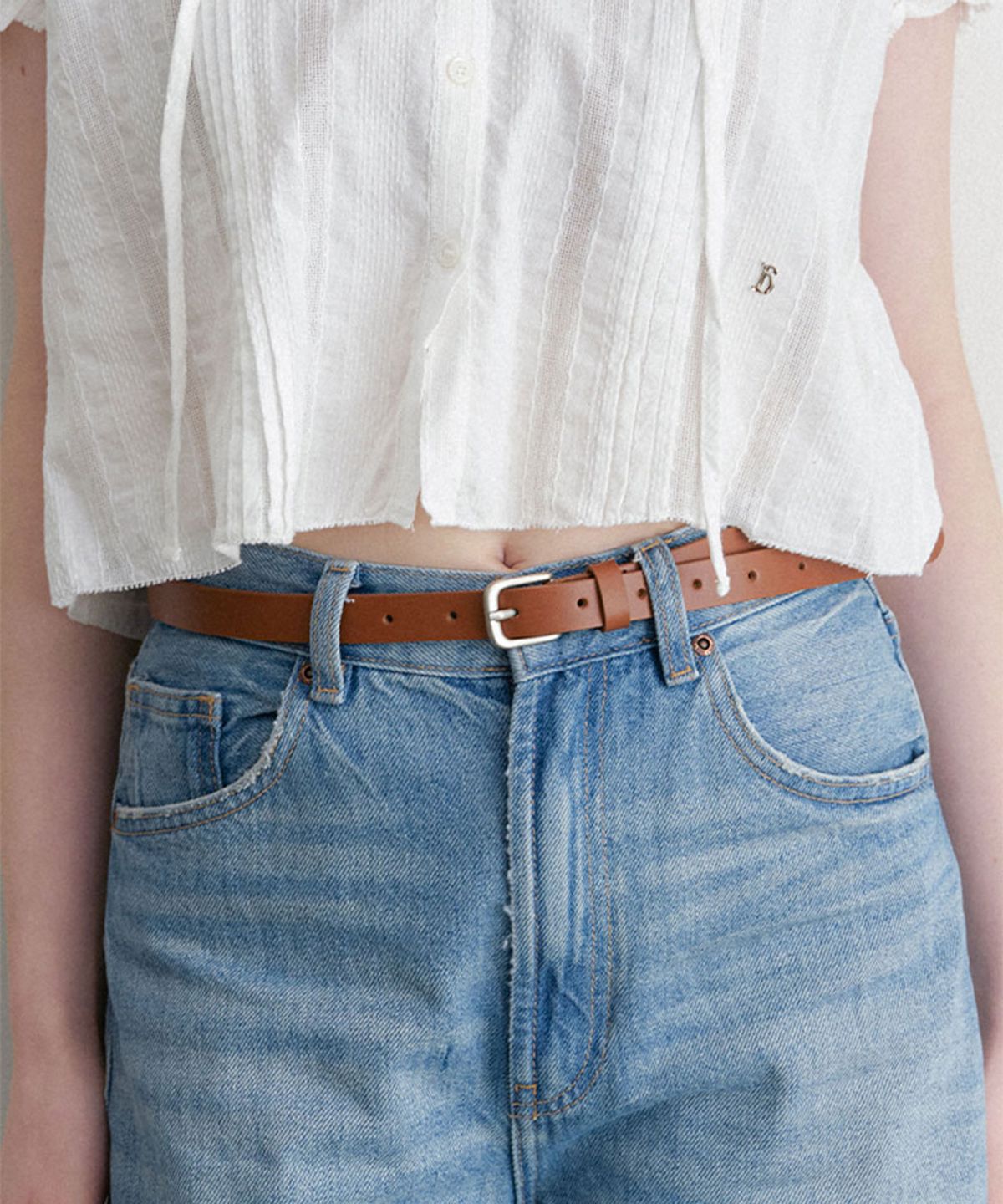 할렌(HALDEN) basic square buckle belt (T037_tan)