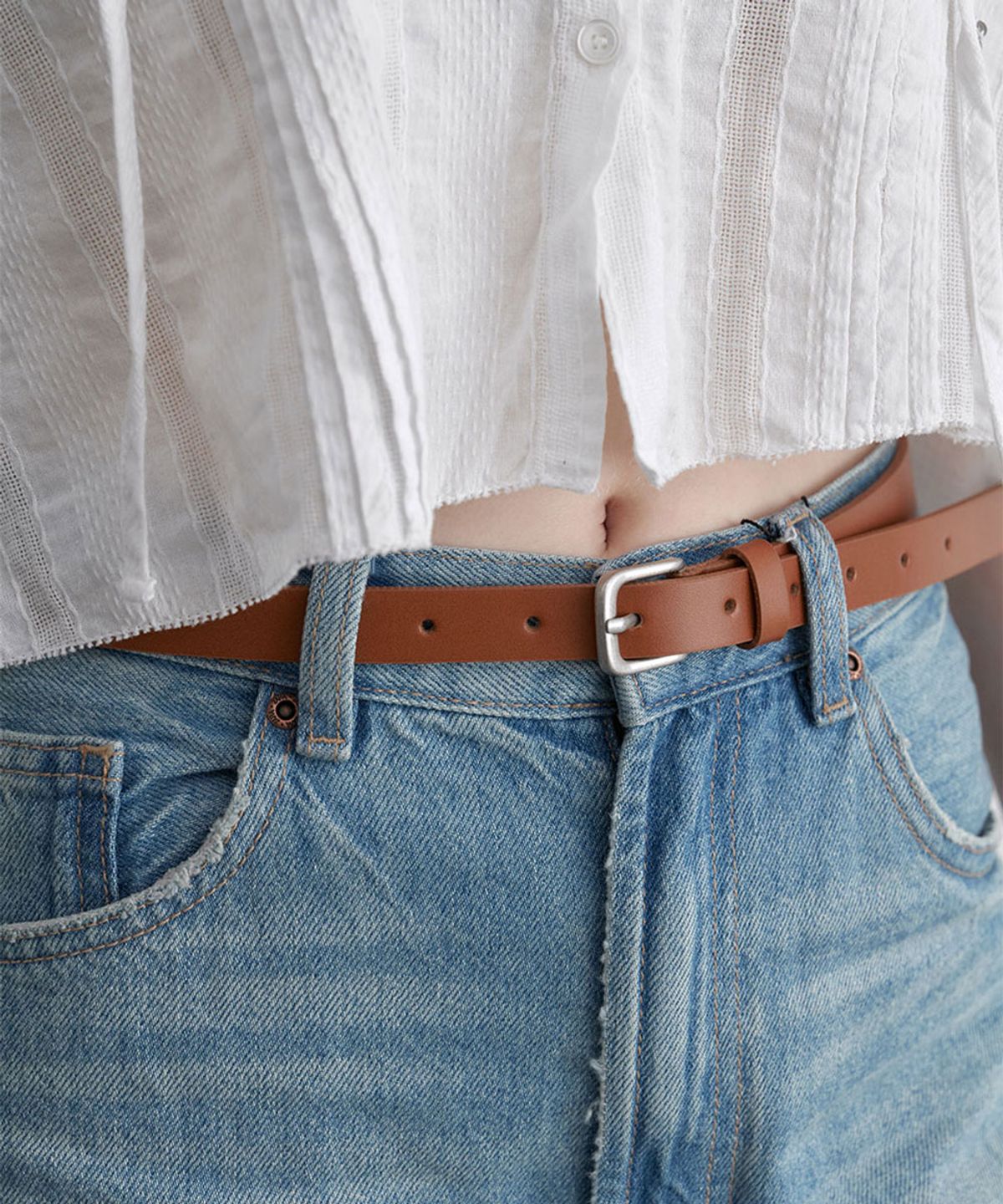 할렌(HALDEN) basic square buckle belt (T037_tan)