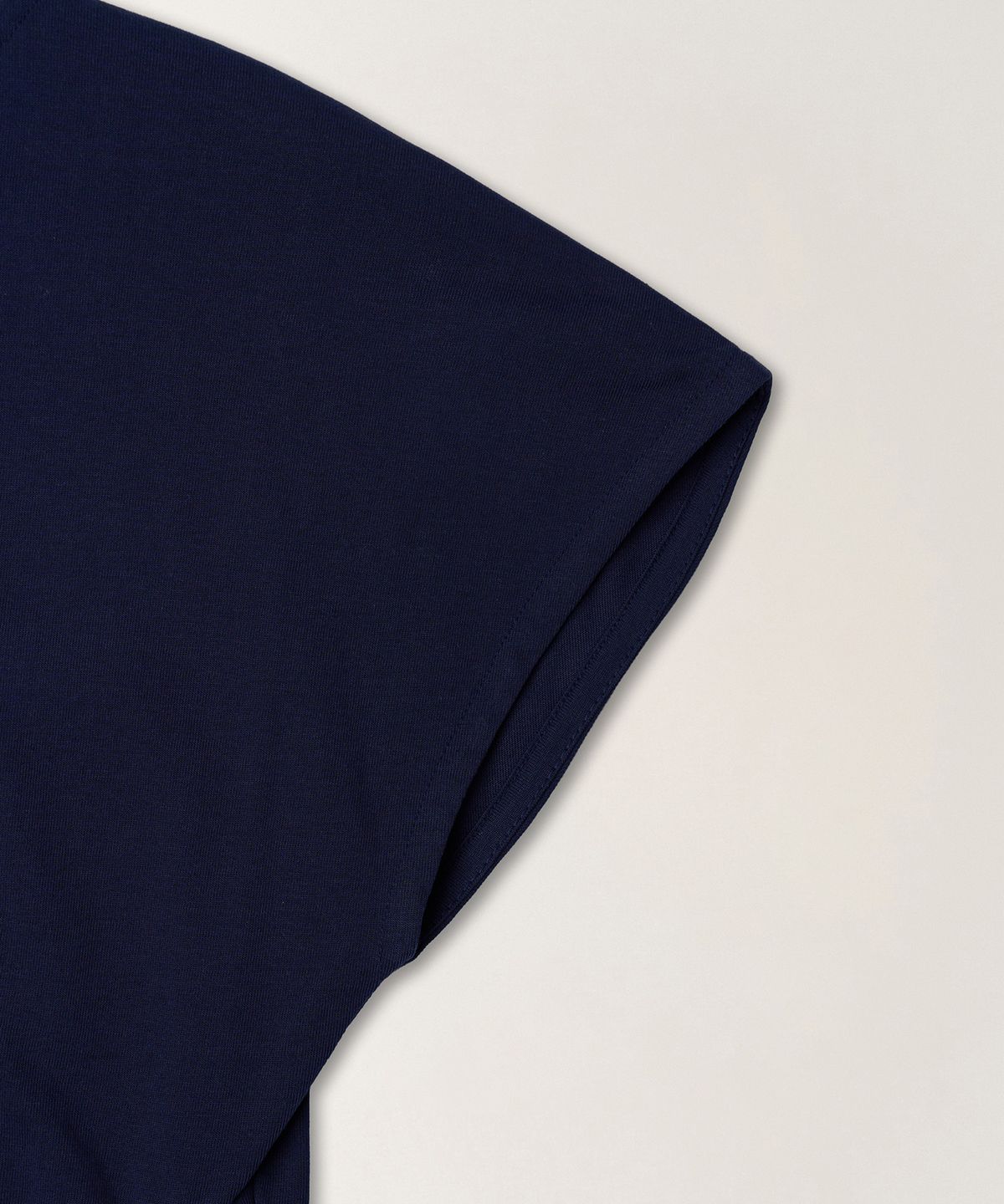 튜드먼트(TTUDEMENT) STRAP SHIRRING T-SHIRT_DARK NAVY