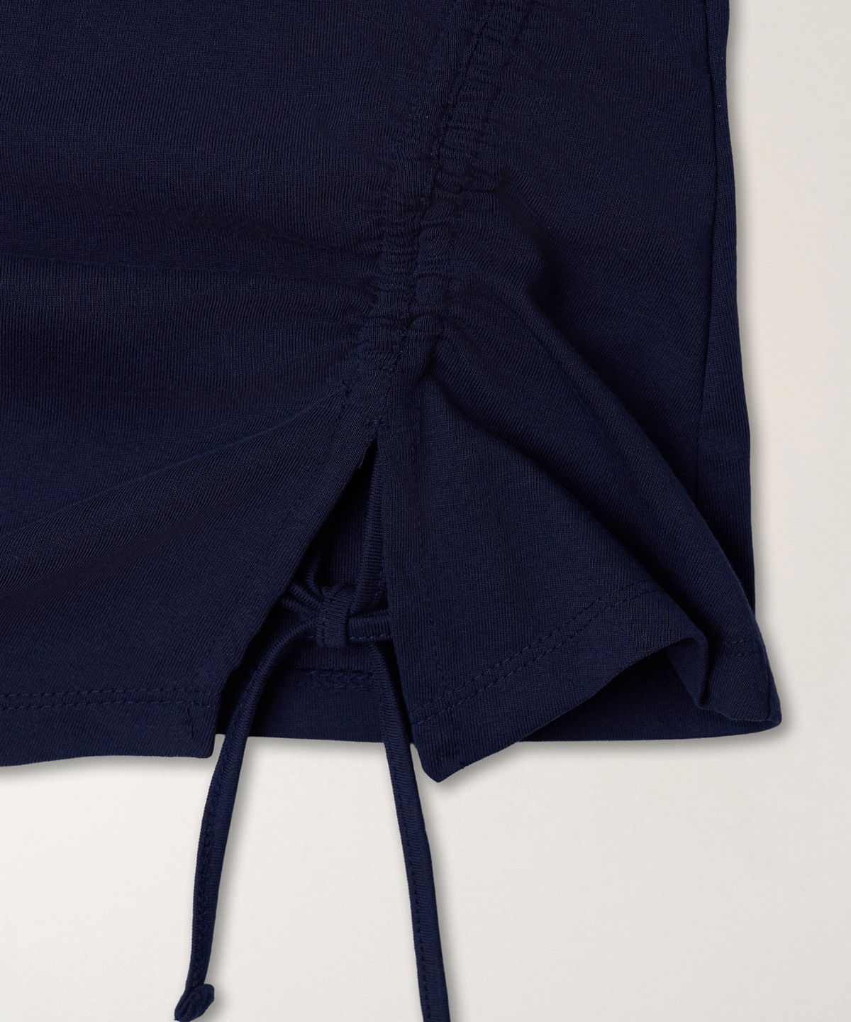 튜드먼트(TTUDEMENT) STRAP SHIRRING T-SHIRT_DARK NAVY