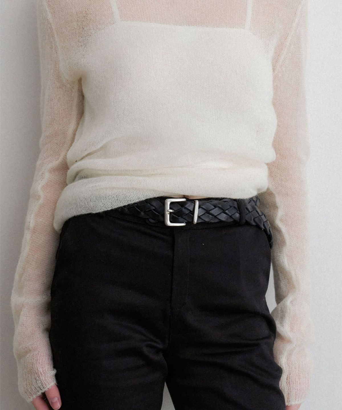 할렌(HALDEN) mesh square matt silver belt (T041_black)