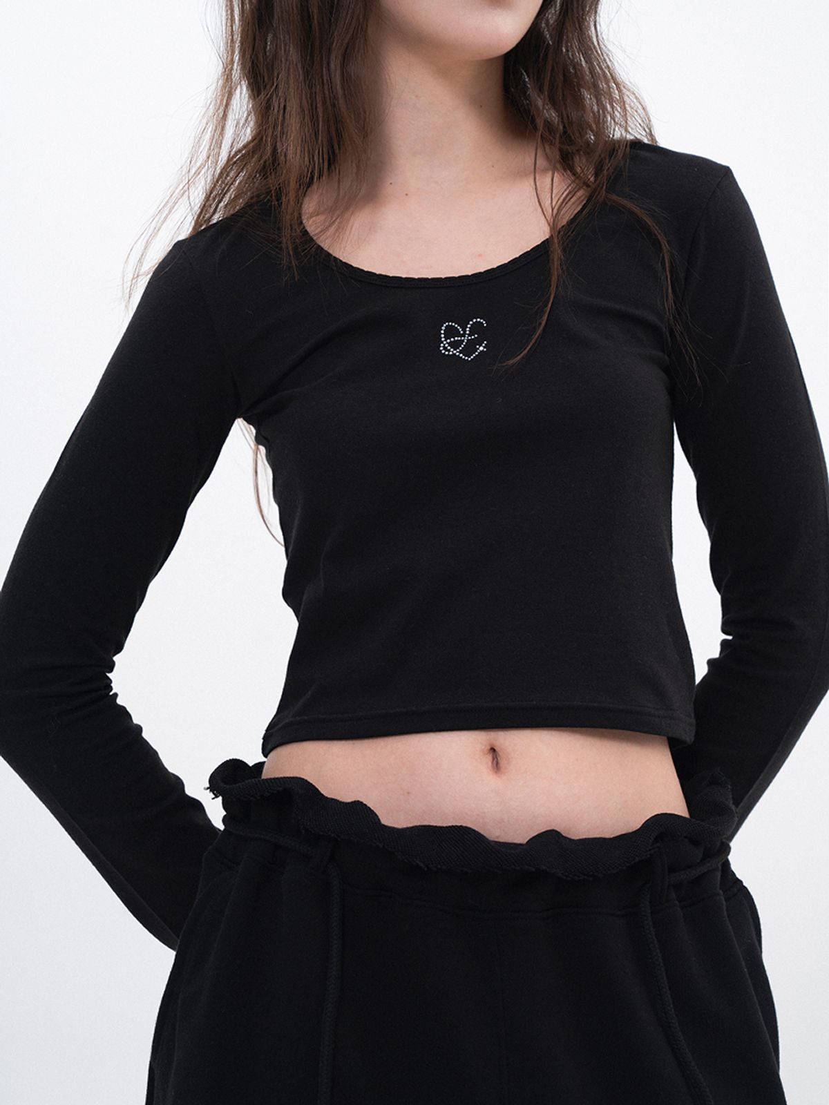 루펀(LOOFUN) Hotfix Crop Sleeve / 핫픽스 크롭 슬리브[Black]