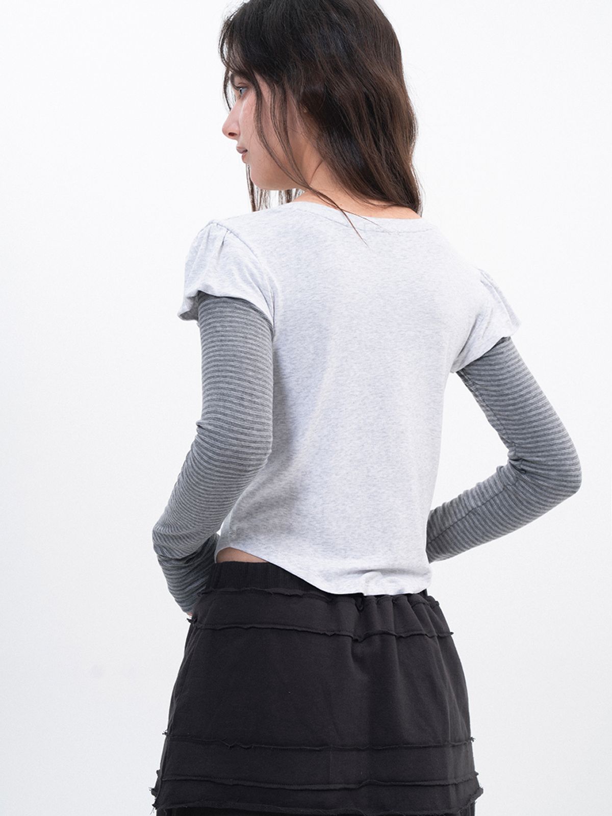 루펀(LOOFUN) Layerd Stripe Long Sleeve / 레이어드 스트라이프 롱 슬리브 [Melange]