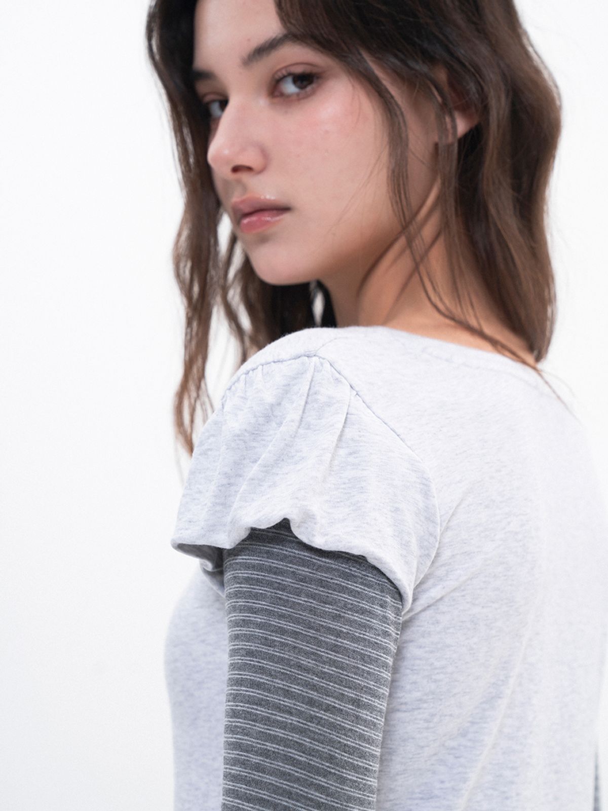 루펀(LOOFUN) Layerd Stripe Long Sleeve / 레이어드 스트라이프 롱 슬리브 [Melange]