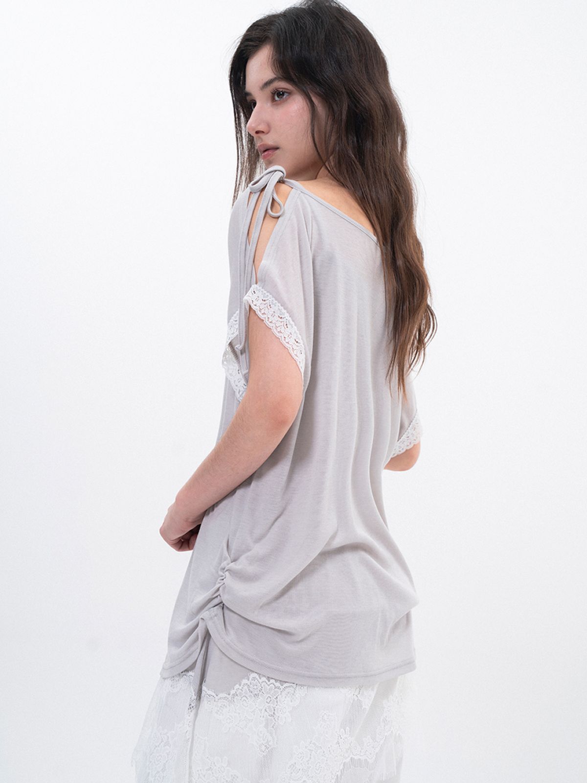 루펀(LOOFUN) Lace Fringe Sleeveless / 레이스 프린지 슬리브리스 [Gray]