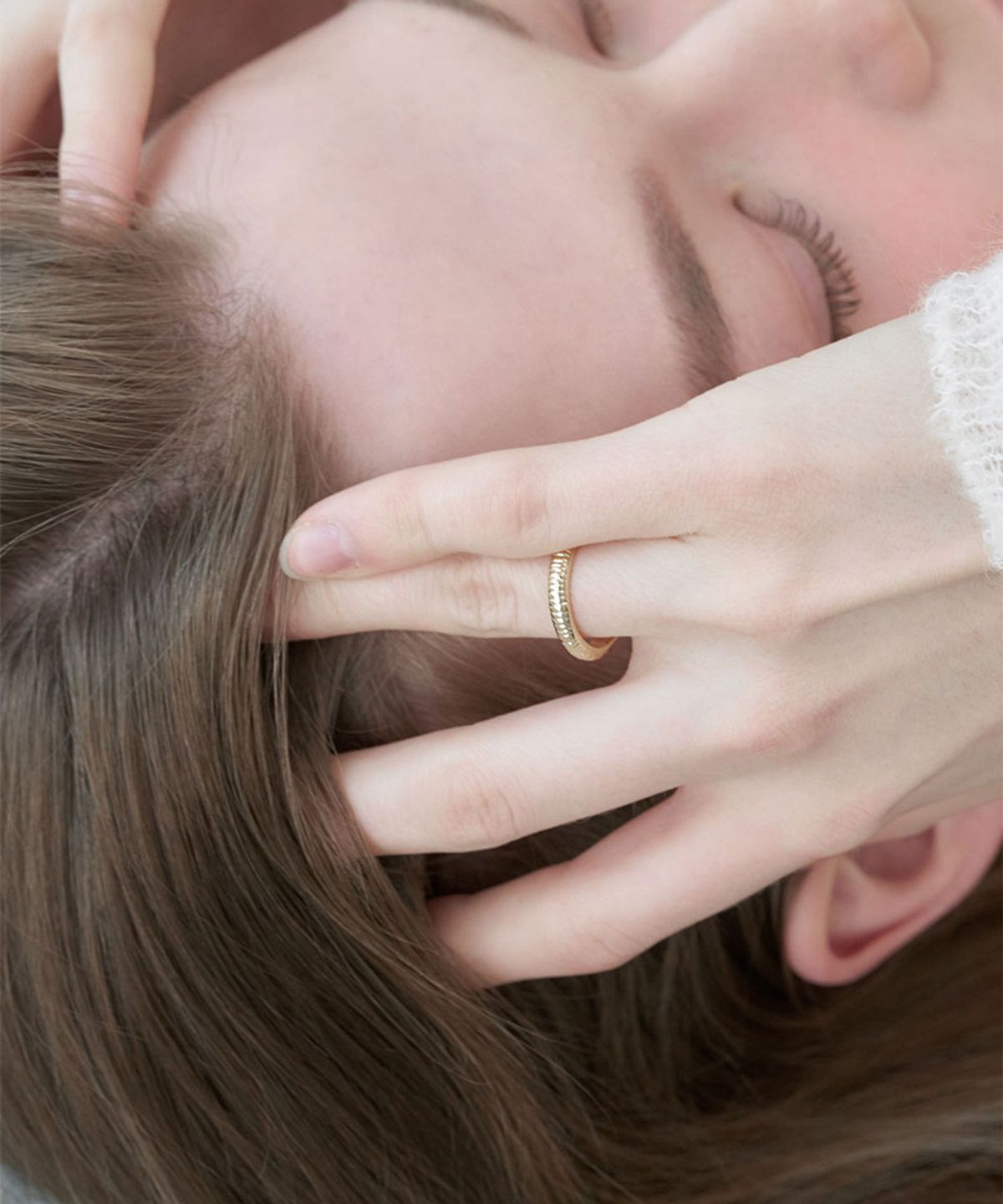 할렌(HALDEN) textured band ring (R019_gold)