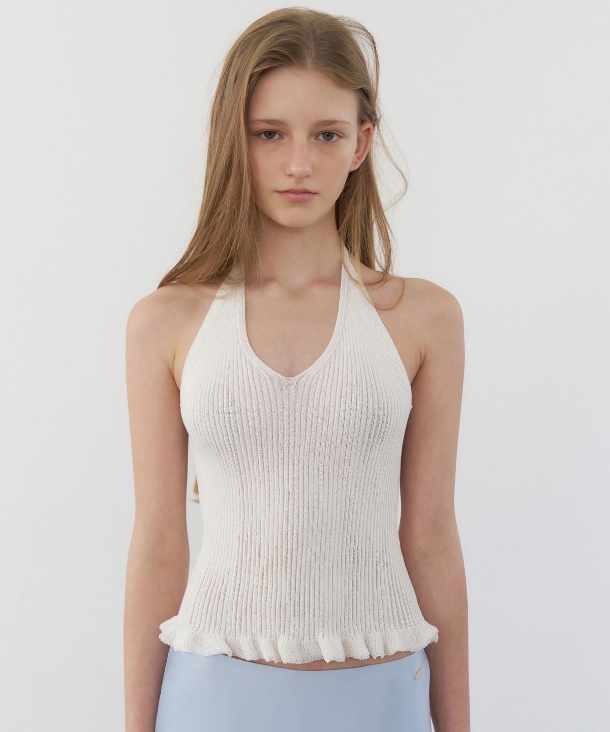 레테라(LETTERA) Linen Halter Neck Knit