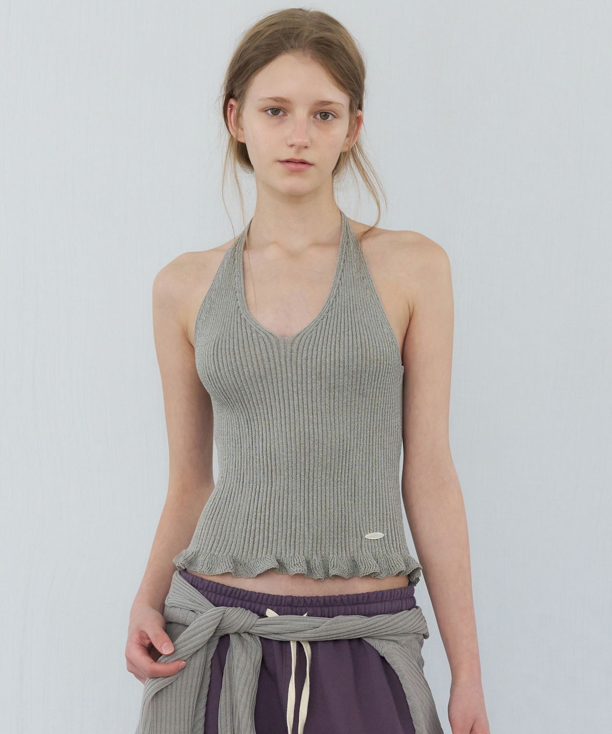 레테라(LETTERA) Linen Halter Neck Knit