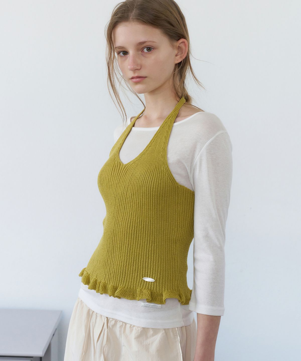 레테라(LETTERA) Linen Halter Neck Knit