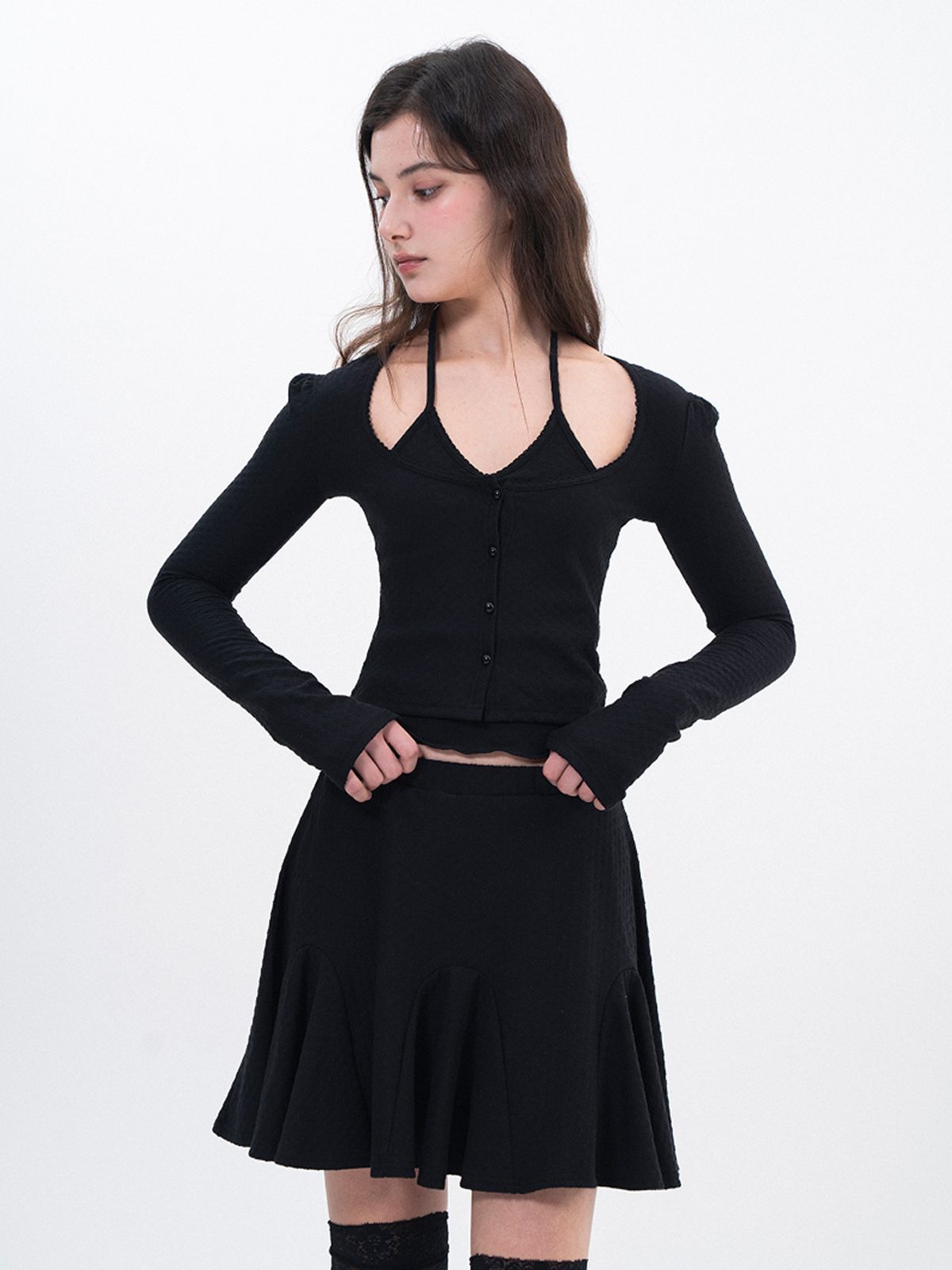 루펀(LOOFUN) Pico Halter Cardigan / 피코 홀터 가디건 [Black]