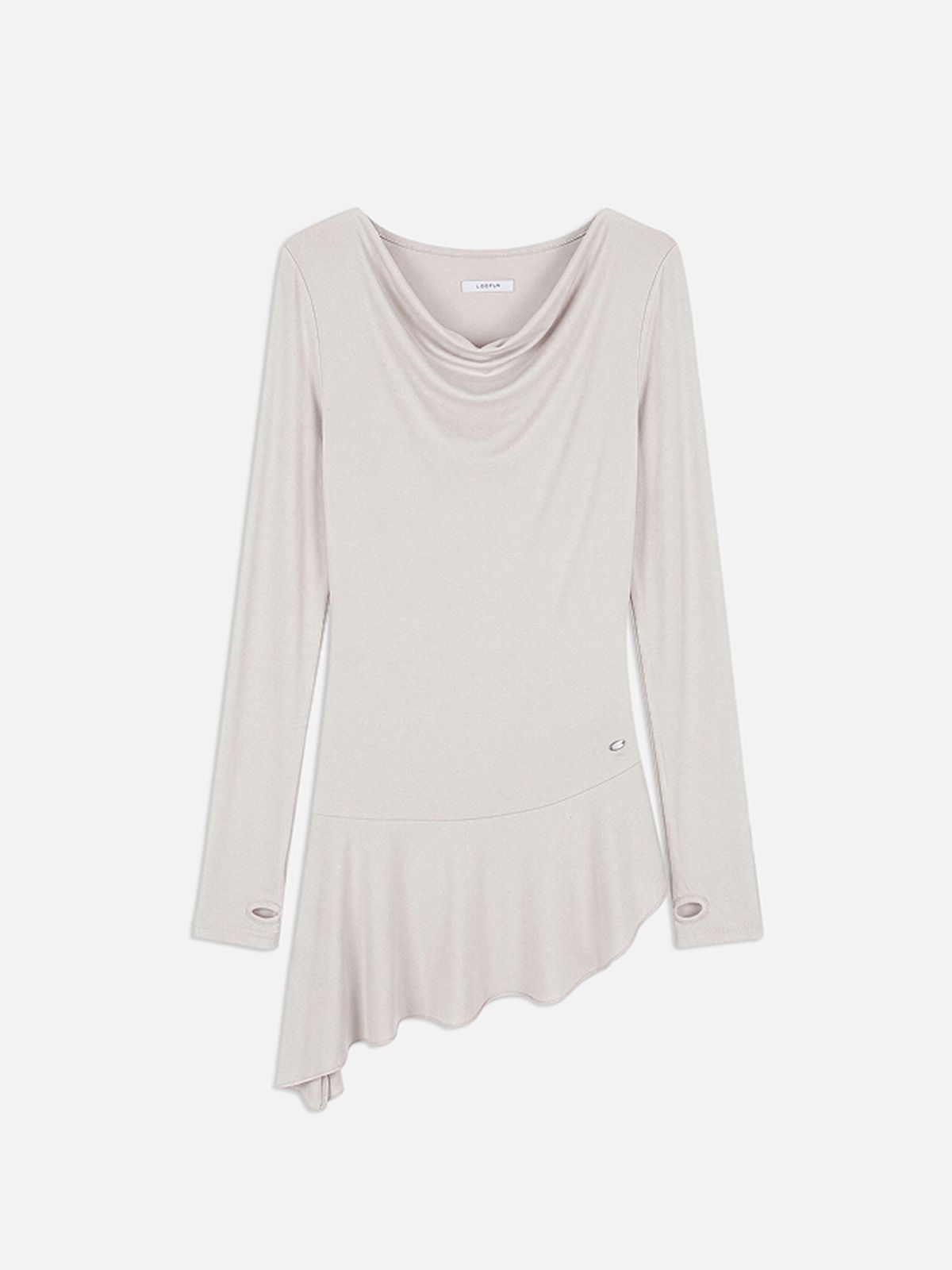 루펀(LOOFUN) Draped Unbalance Dress / 드레이프 언발란스 드레스 [Light Gray]