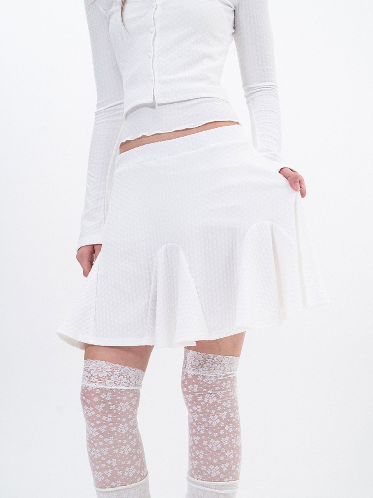루펀(LOOFUN) Pico Volume Skirt / 피코 볼륨 스커트 [White]