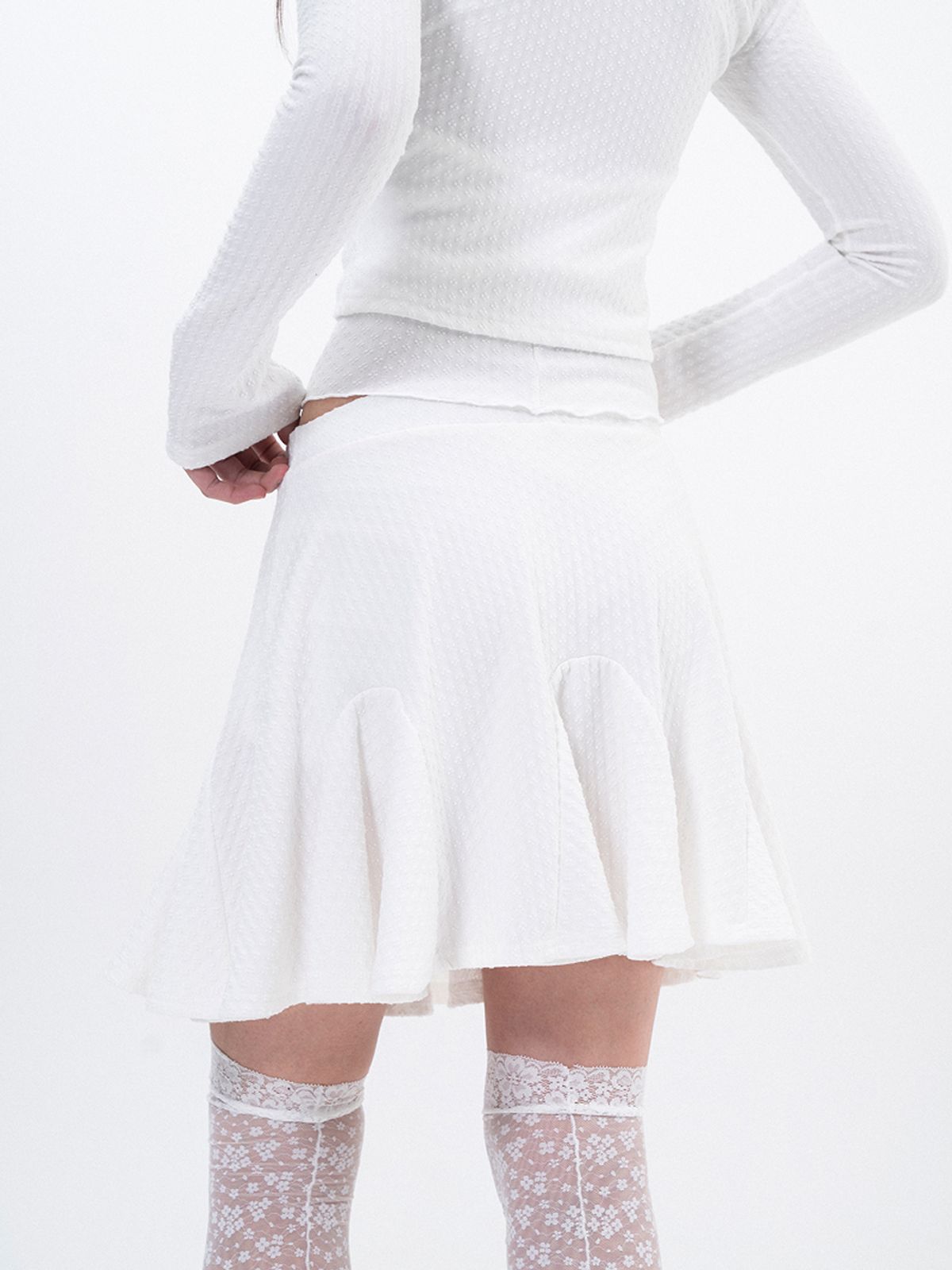 루펀(LOOFUN) Pico Volume Skirt / 피코 볼륨 스커트 [White]