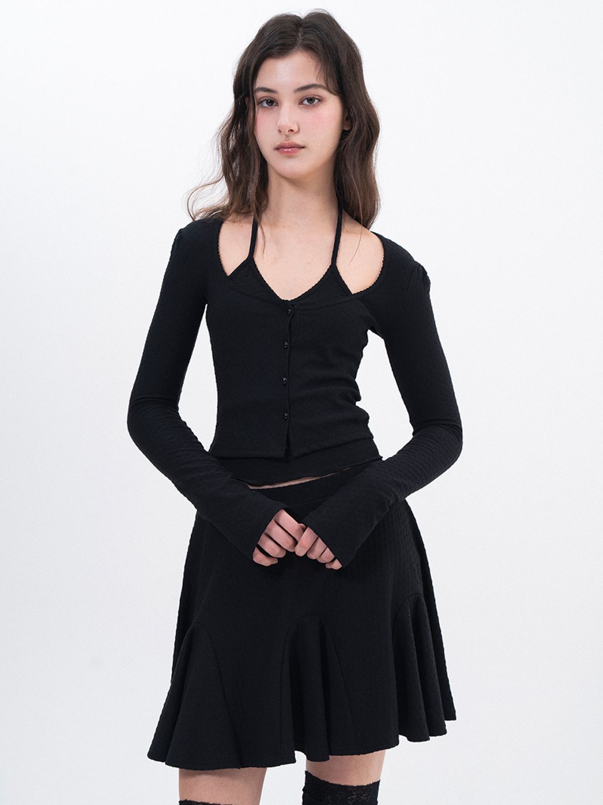 루펀(LOOFUN) Pico Volume Skirt / 피코 볼륨 스커트 [Black]