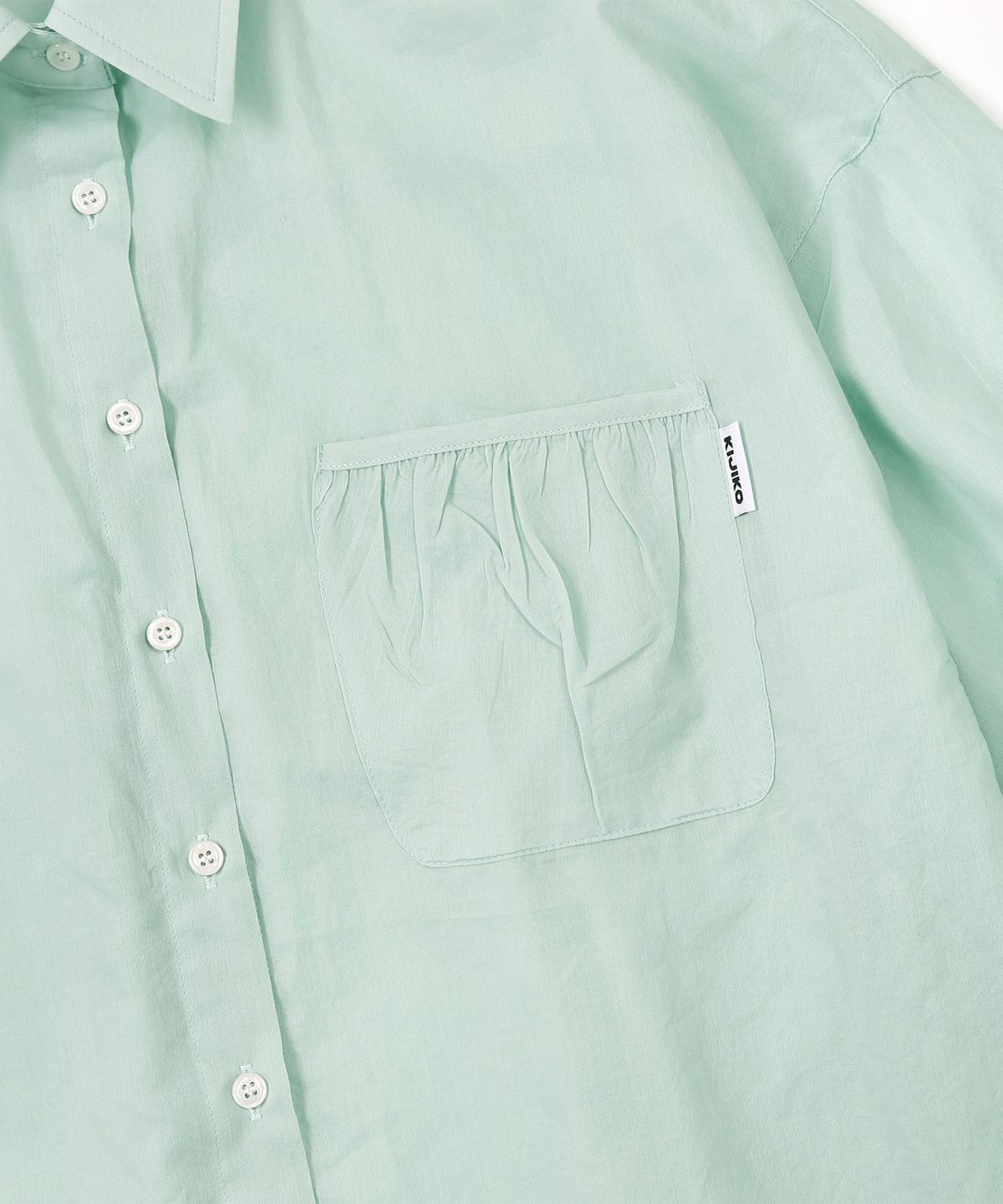 키지코(KIJIKO) ke206. Shirring Pocket Overfit Shirt Mint