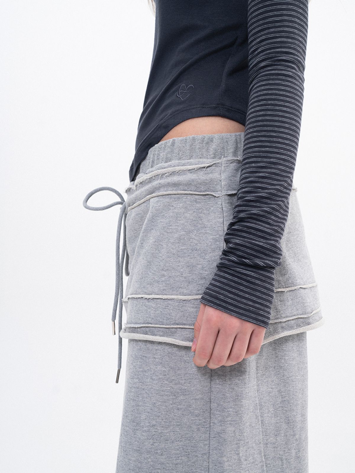 루펀(LOOFUN) Layerd Skirt Pants / 레이어드 스커트 팬츠 [Melange]