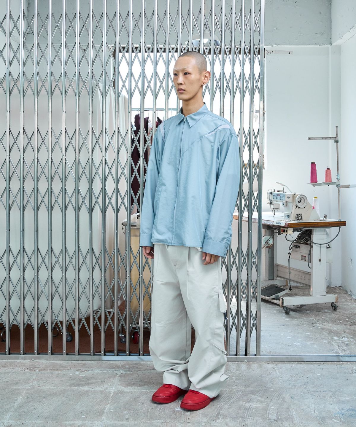 노쿨러스(NOSCOULEURS) UL NYLON SHIRTS 05 LIGHT GREY