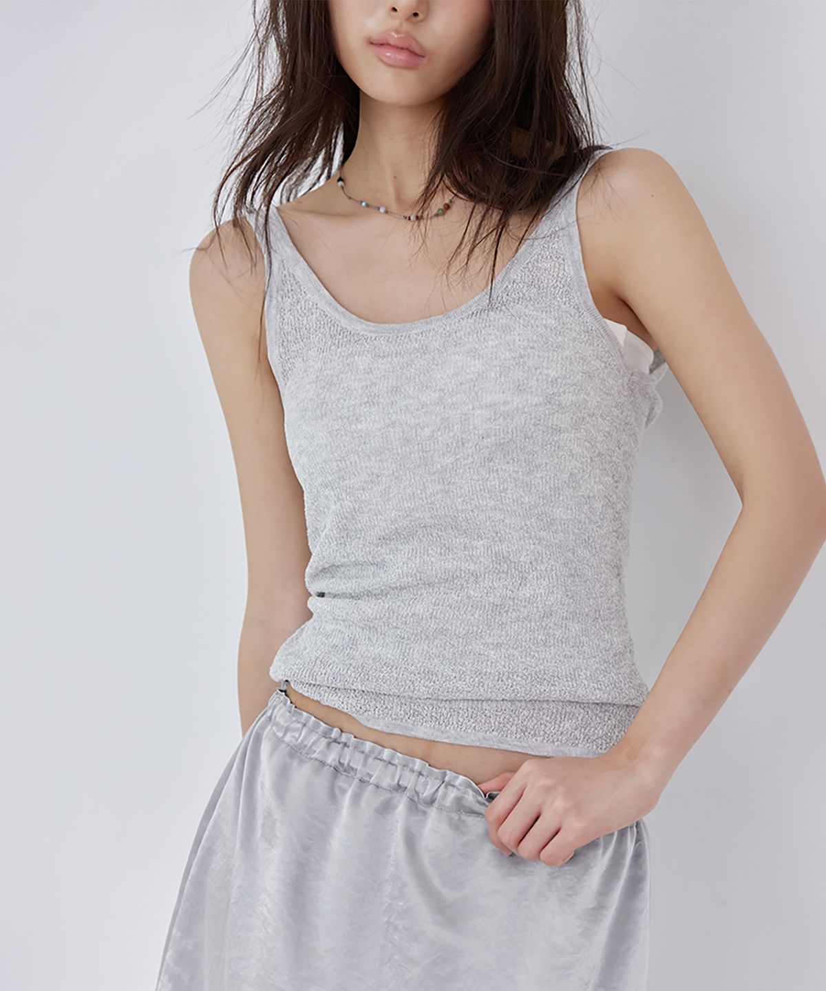 런던다다(LONDONDADA) 2-Piece Knit Cardigan Set, GREY
