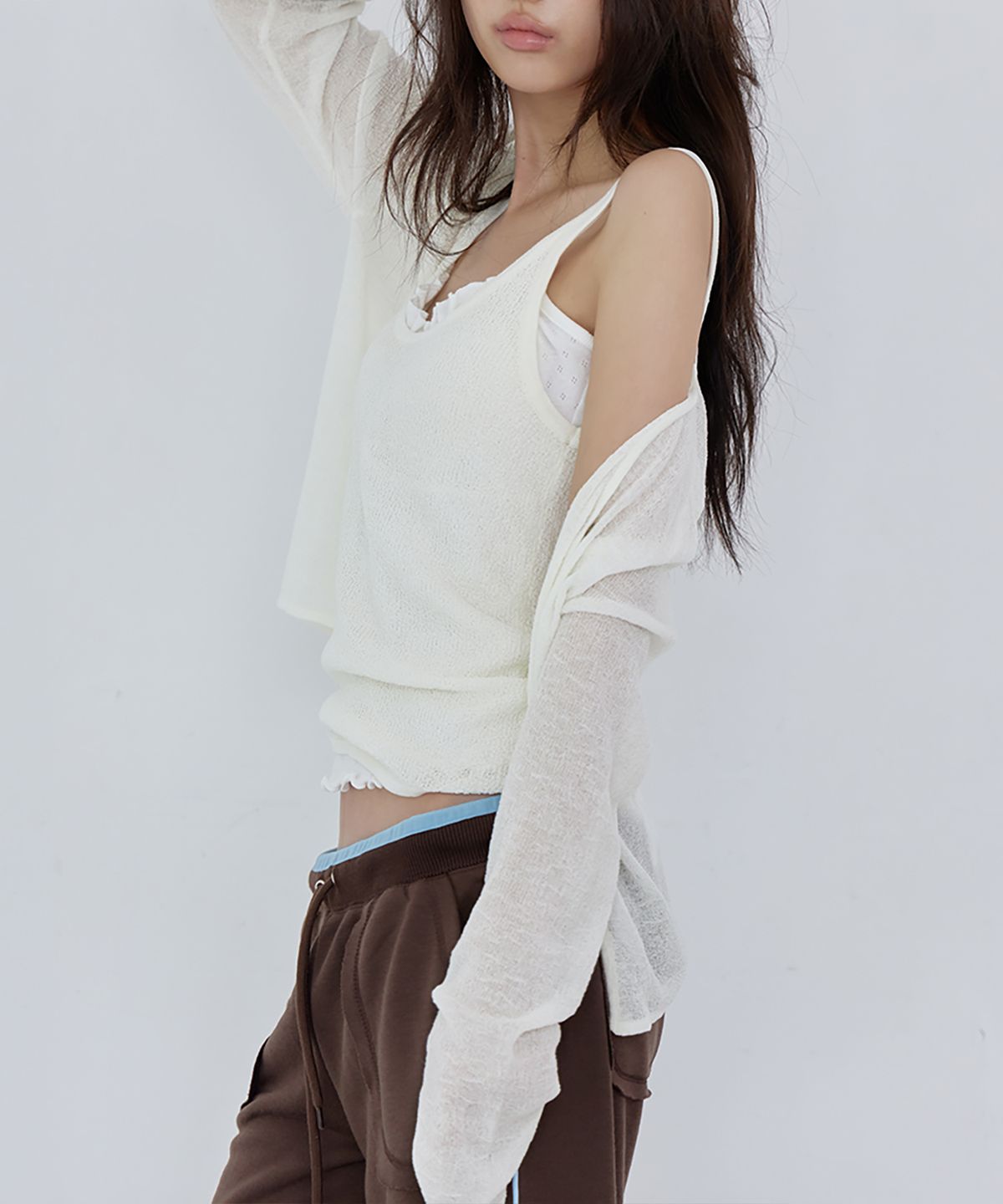 런던다다(LONDONDADA) 2-Piece Knit Cardigan Set, IVORY