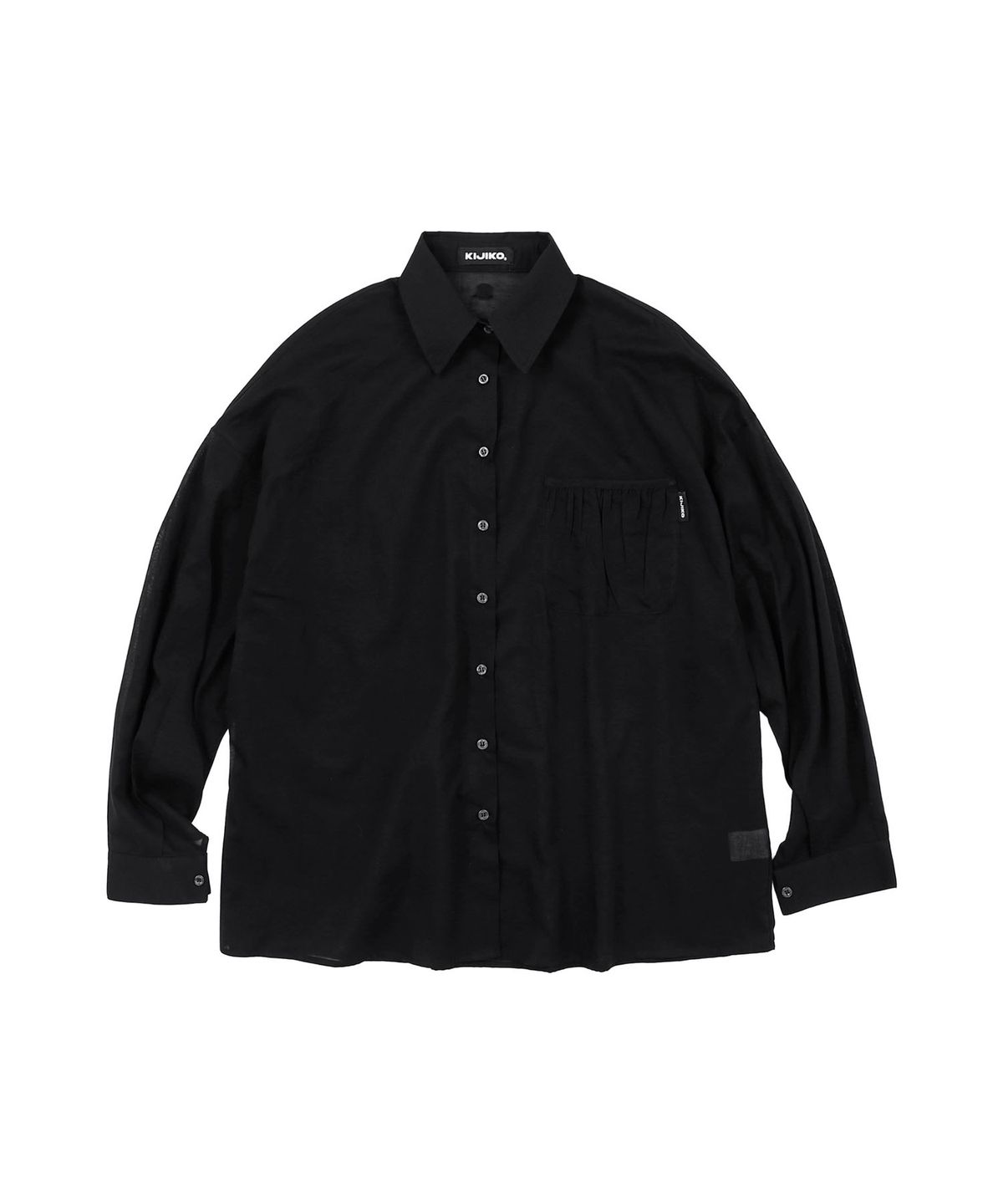 키지코(KIJIKO) ke206. Shirring Pocket Overfit Shirt Black