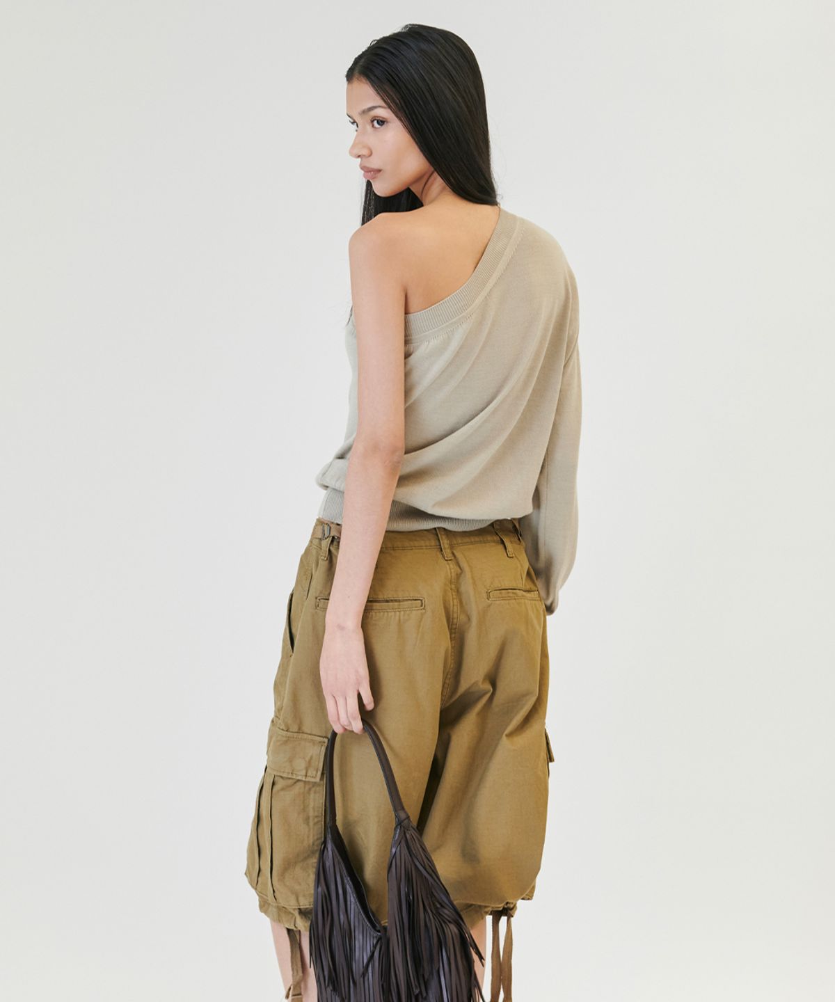프로젝트 웨이브(PROJECT WAVE) BamBoo One-Shoulder Knitwear - 3 color