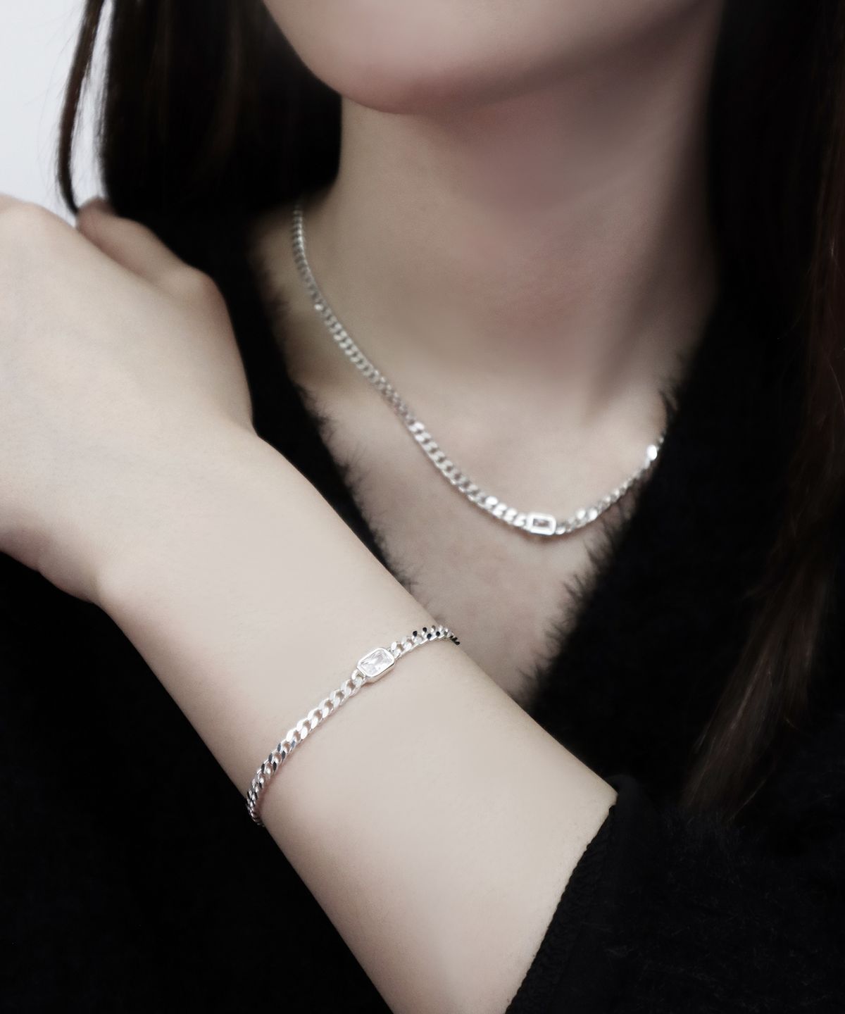 스몰굿띵(SMGT) STONE CHAIN 목걸이 [WHITE]