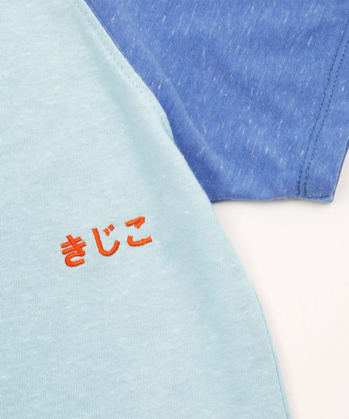 키지코(KIJIKO) ke403. Back Logo Raglan Tee Blue