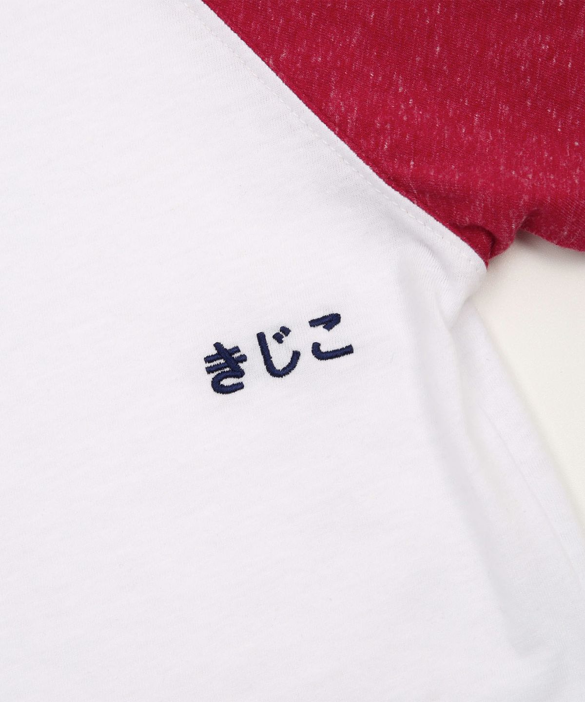 키지코(KIJIKO) ke403. Back Logo Raglan Tee Red