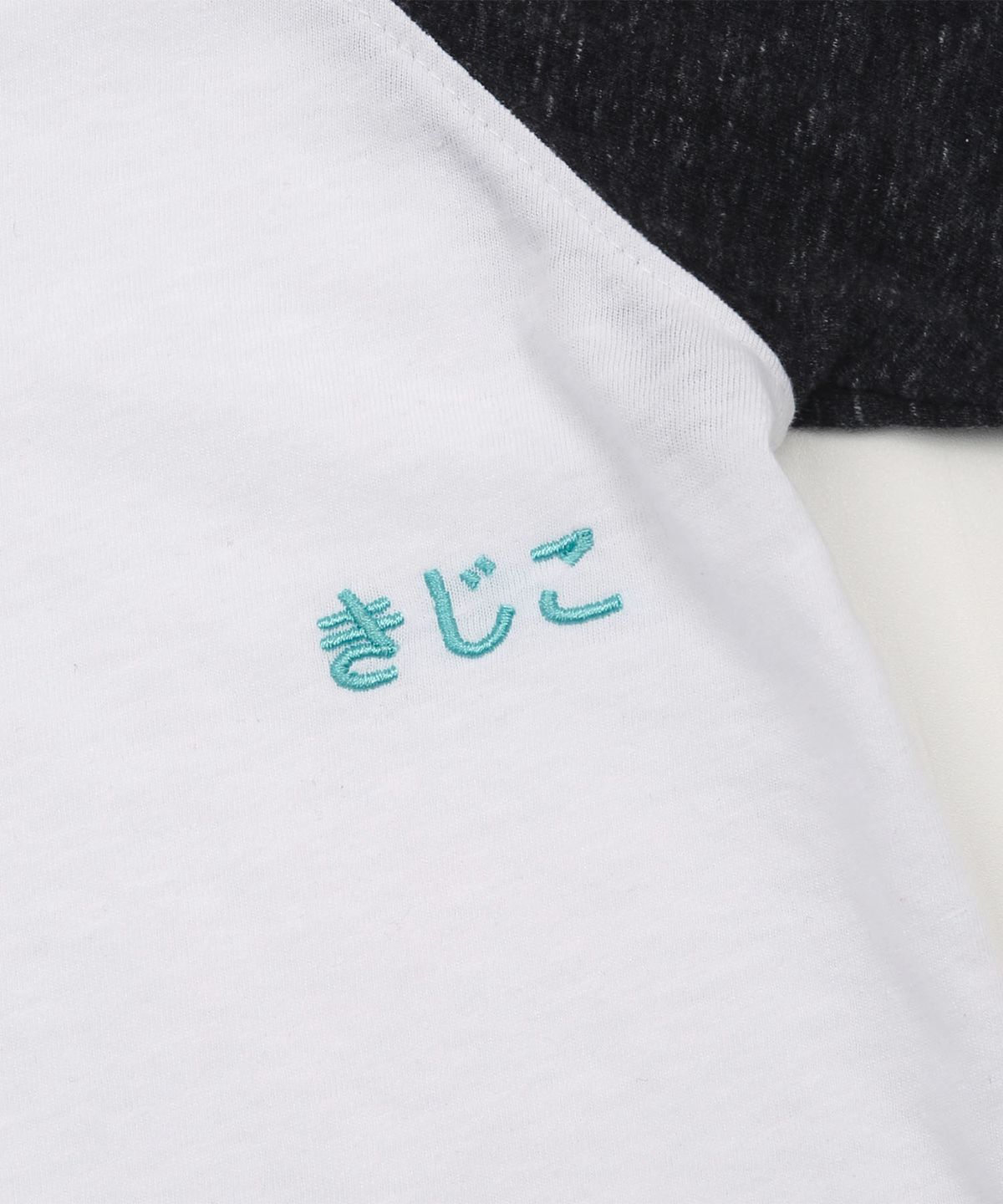 키지코(KIJIKO) ke403. Back Logo Raglan Tee Black