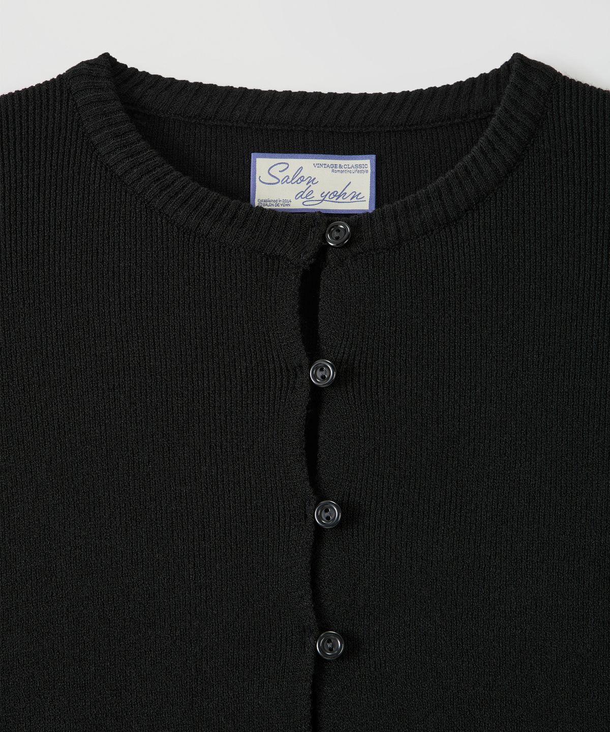 살롱 드 욘(SALON DE YOHN) Button Slit Cardigan_ Black