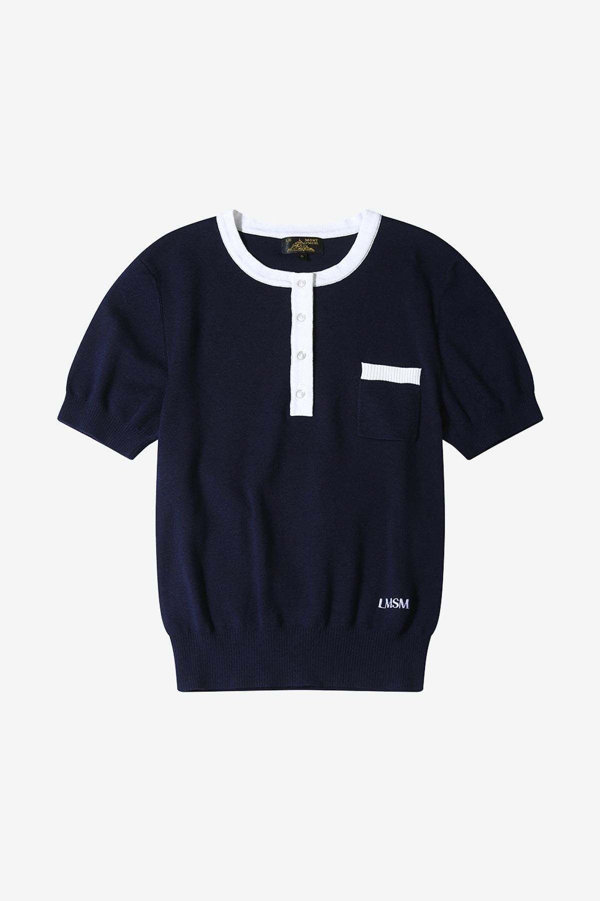 르몽생미셸(LE MONT ST MICHEL) SELESTE – SHORT-SLEEVED SWEATER_Navy