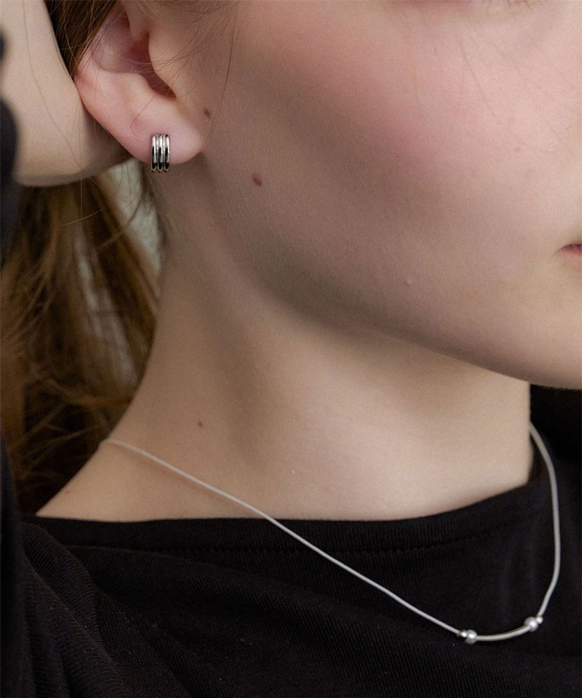 할렌(HALDEN) pearl bar necklace (N054_silver)