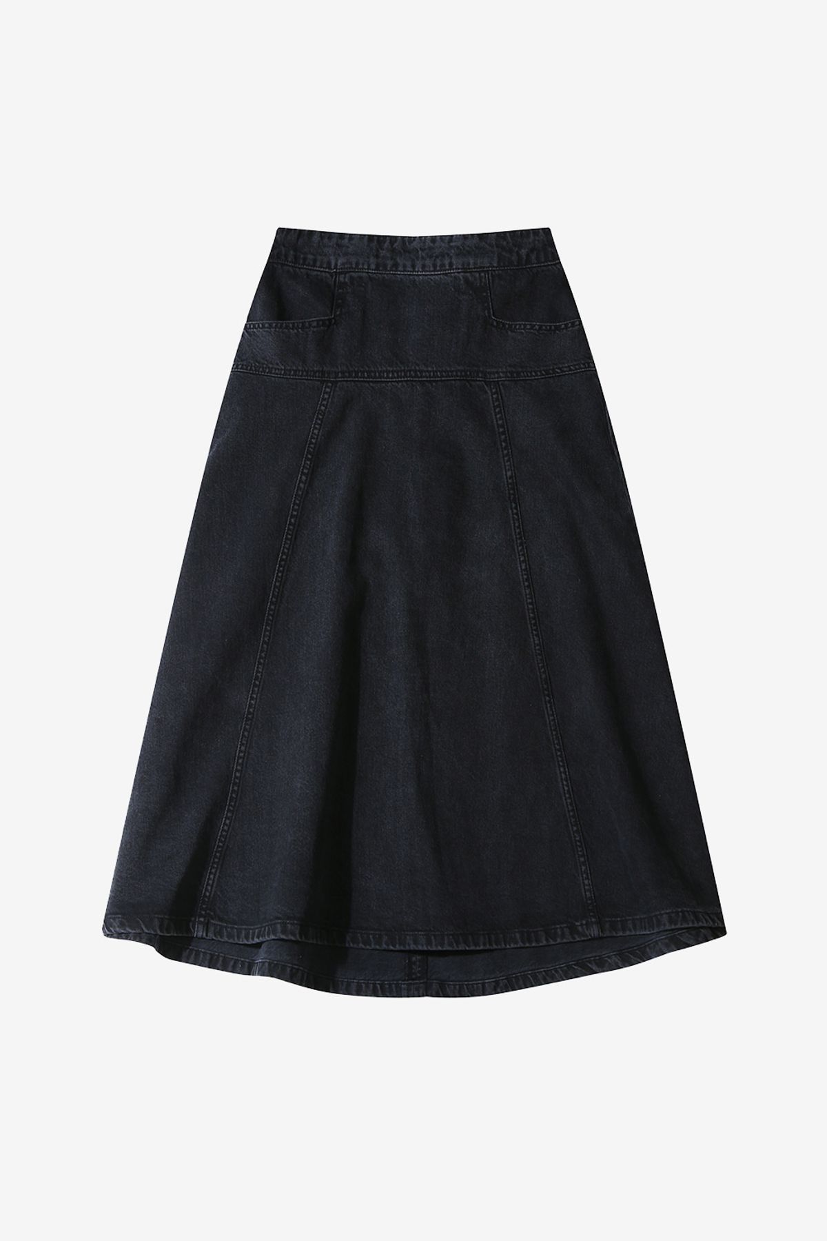 르몽생미셸(LE MONT ST MICHEL) Flare Denim Skirt_Black